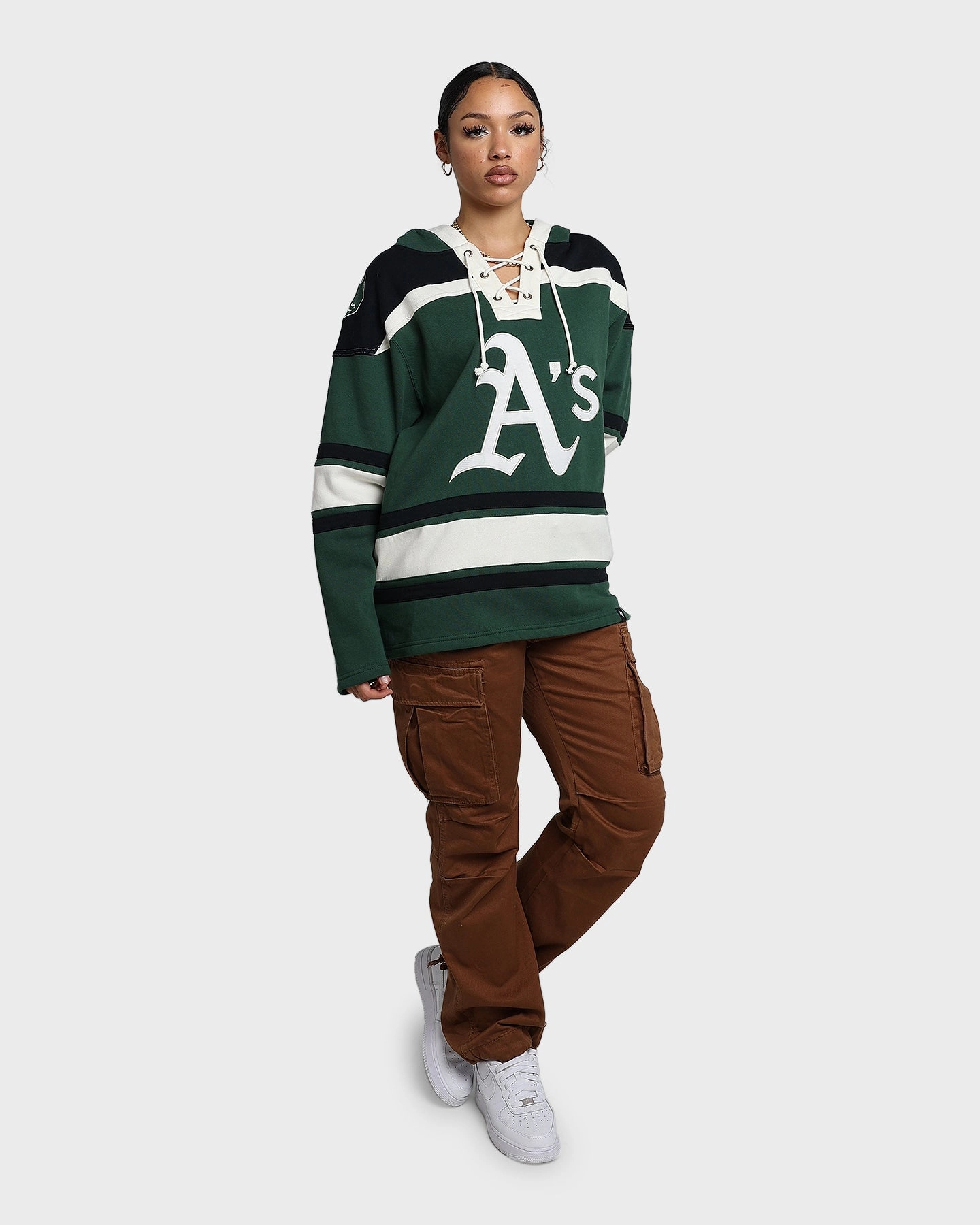 47 Brand Oakland Athletics Superior Lacer Hoodie Dark Green