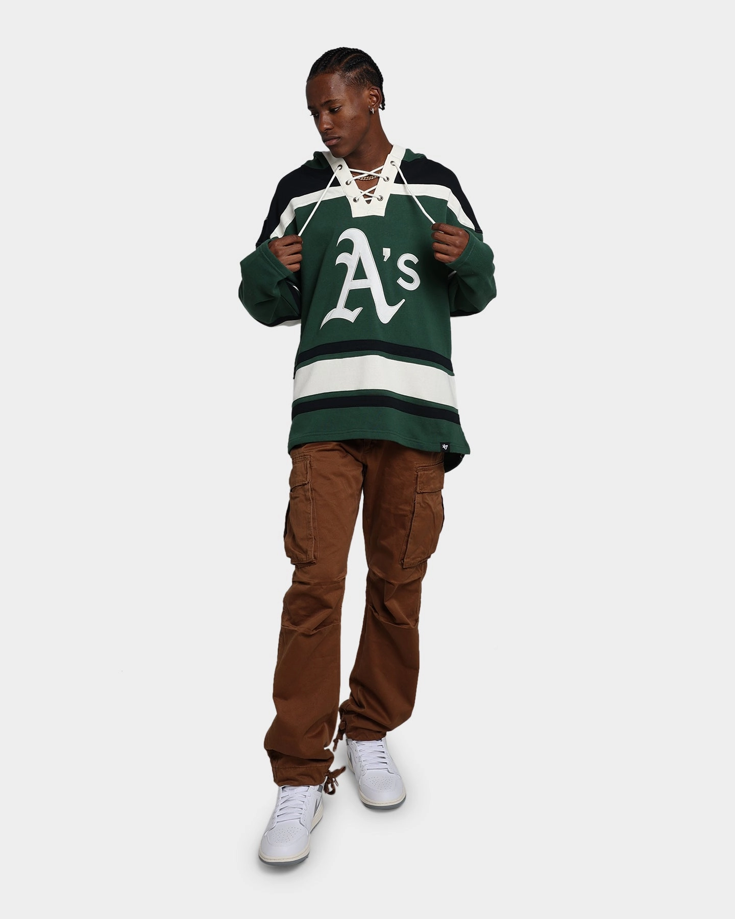 47 Brand Oakland Athletics Superior Lacer Hoodie Dark Green