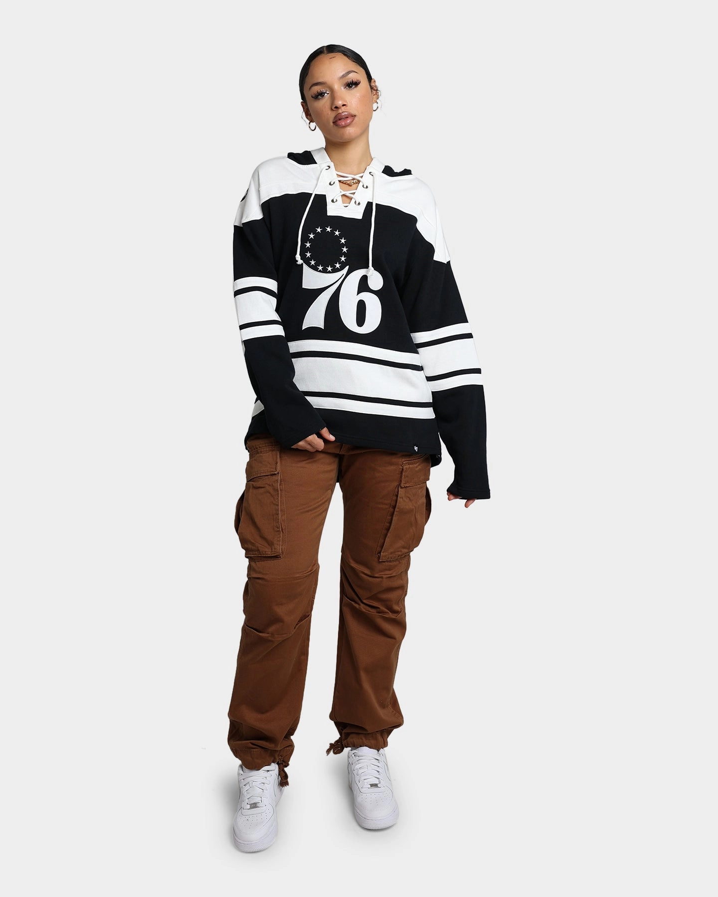 47 Brand Philadelphia 76ers Superior Lacer Hoodie Jet Black