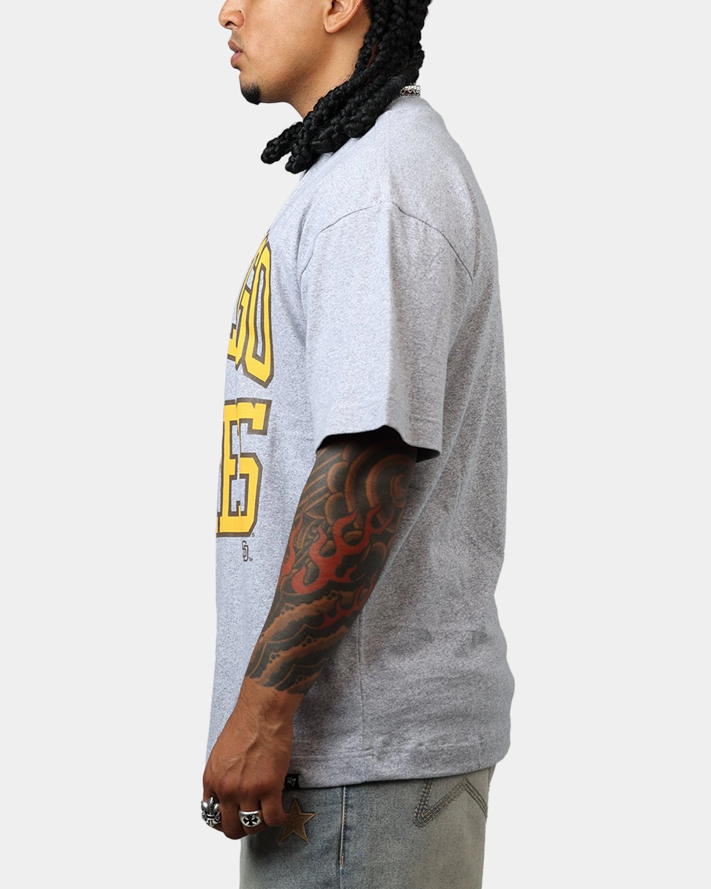 47 Brand San Diego Padres Stack T-Shirt Grey