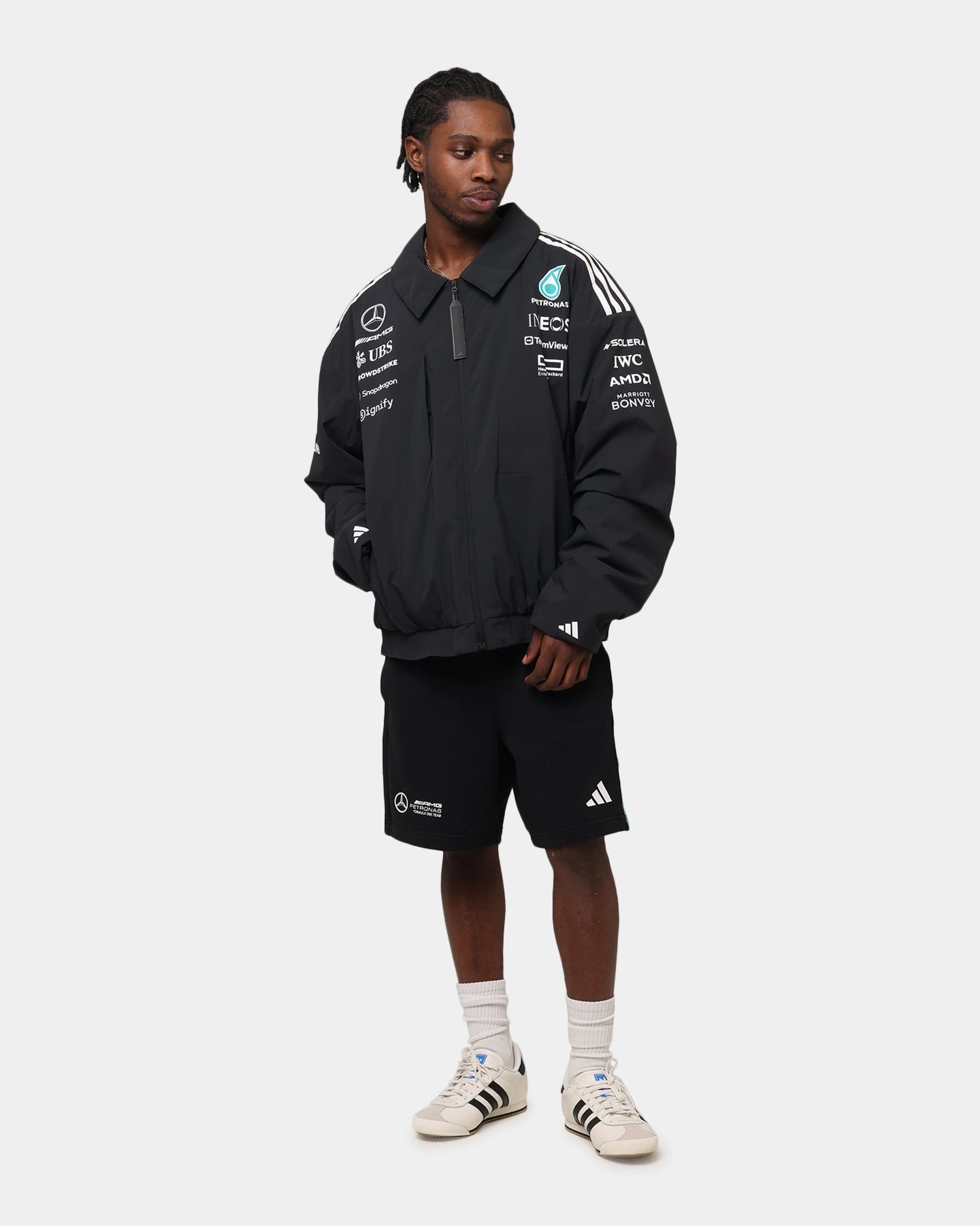 adidas x Mercedes-AMG PETRONAS Formula One F1 2025 Team Jacket Black/White