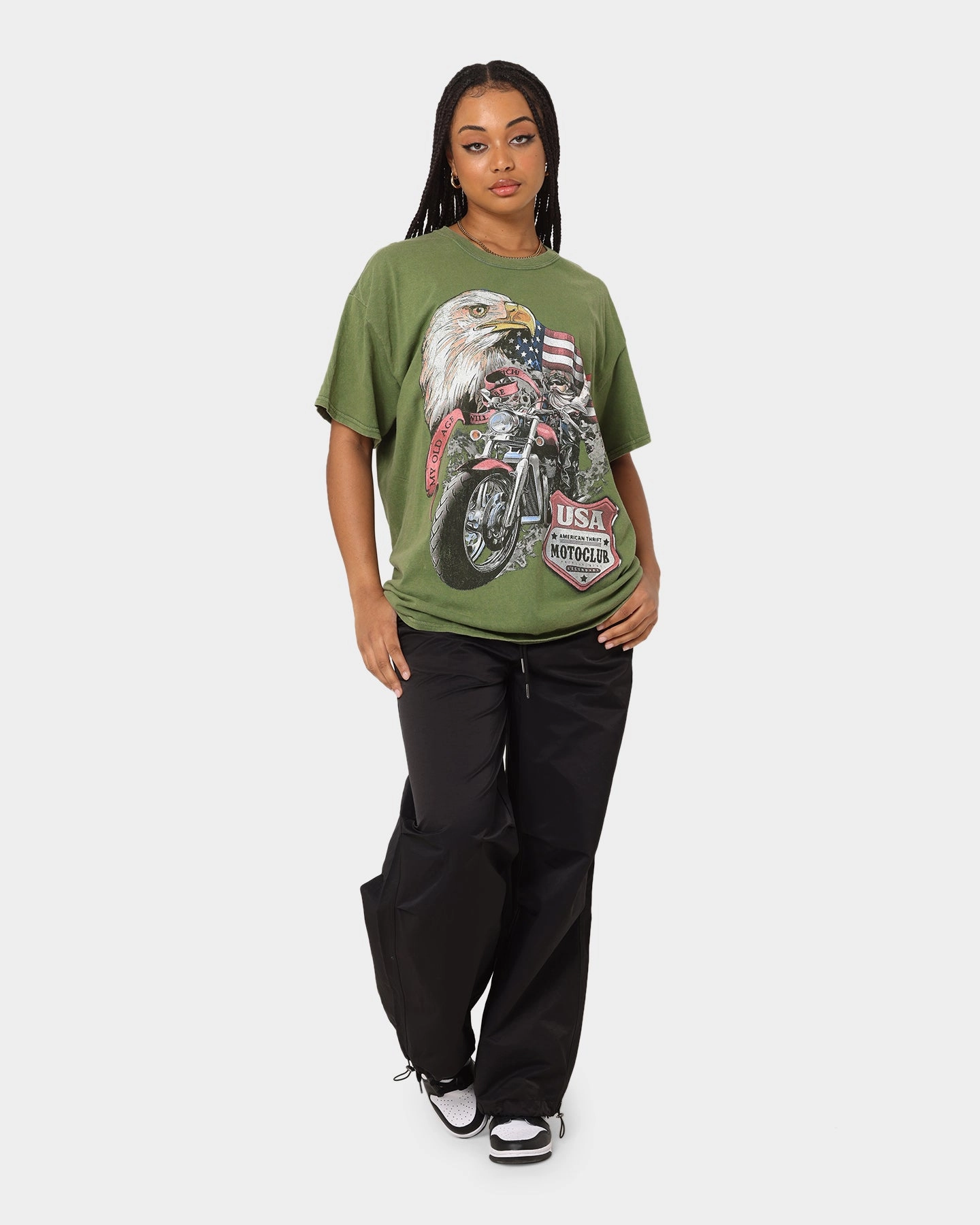 American Thrift Eagle Moto Club T-Shirt Military