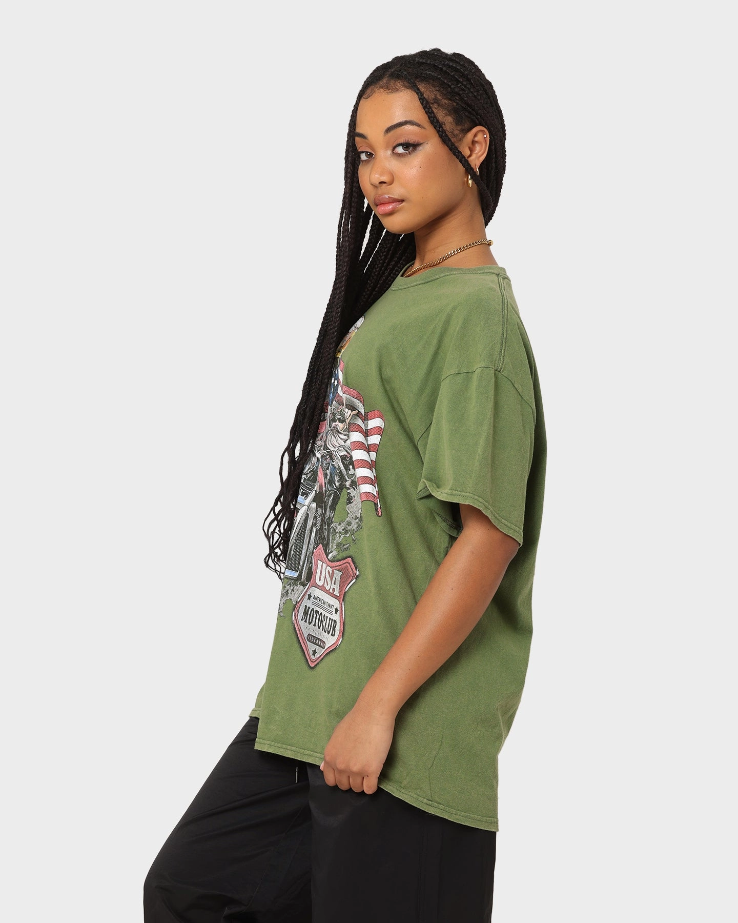 American Thrift Eagle Moto Club T-Shirt Military