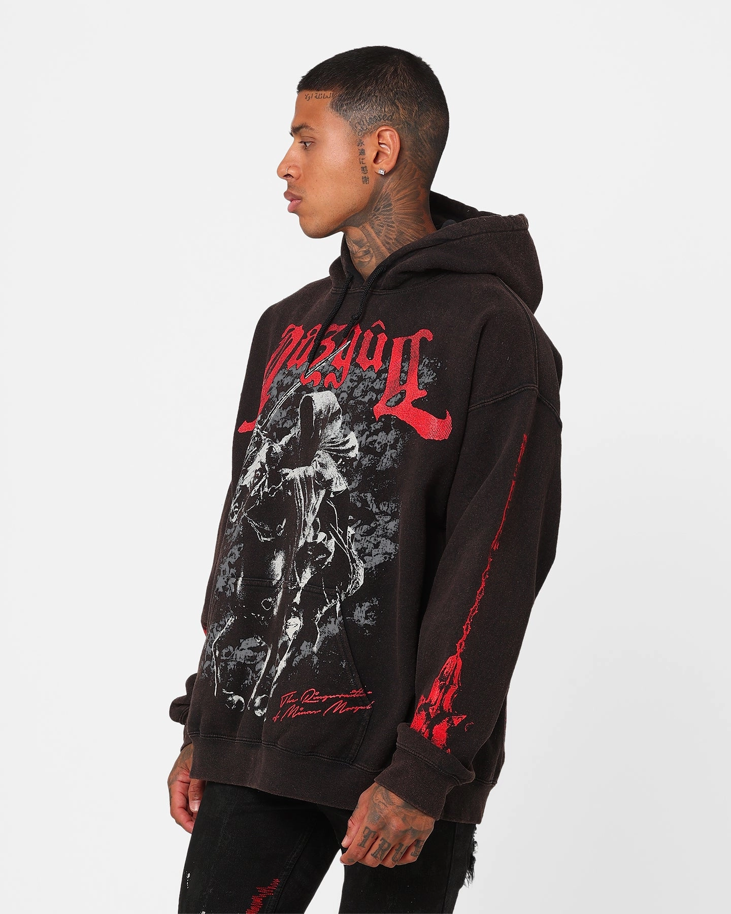 American Thrift X The Lord Of The Rings Nazgul Vintage Hoodie Black Wash