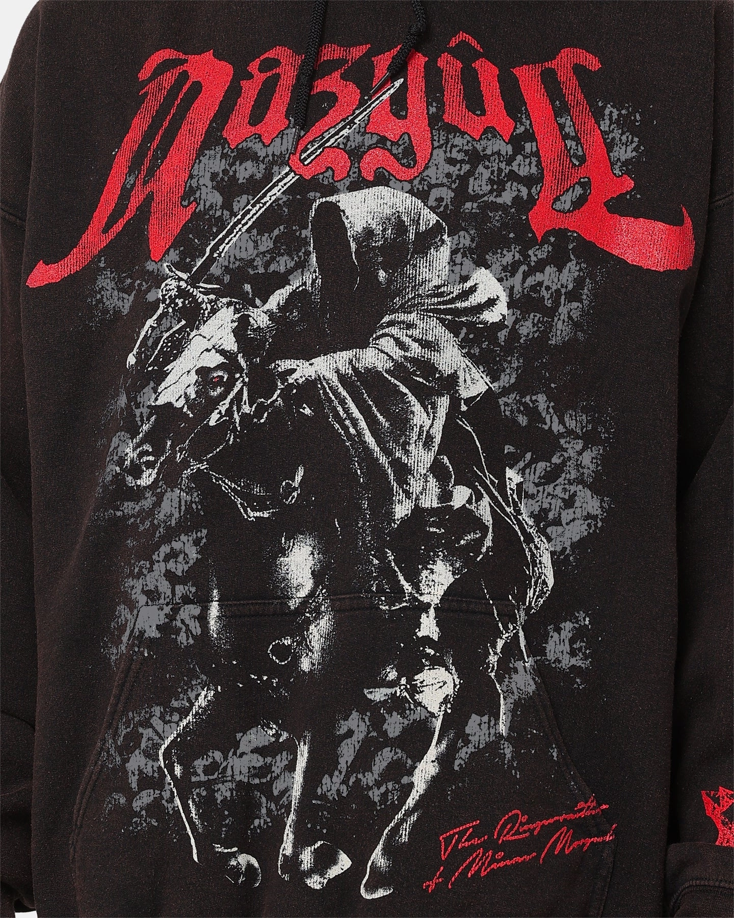 American Thrift X The Lord Of The Rings Nazgul Vintage Hoodie Black Wash