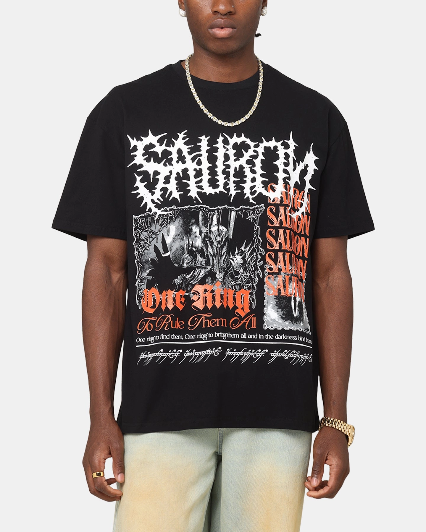 American Thrift X The Lord Of The Rings Sauron Heavy T-Shirt Black