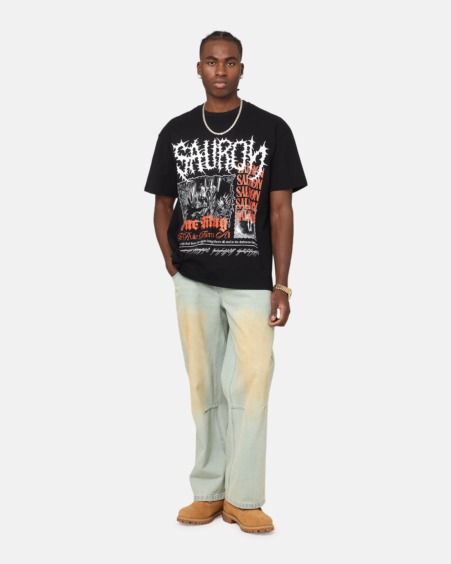 American Thrift X The Lord Of The Rings Sauron Heavy T-Shirt Black