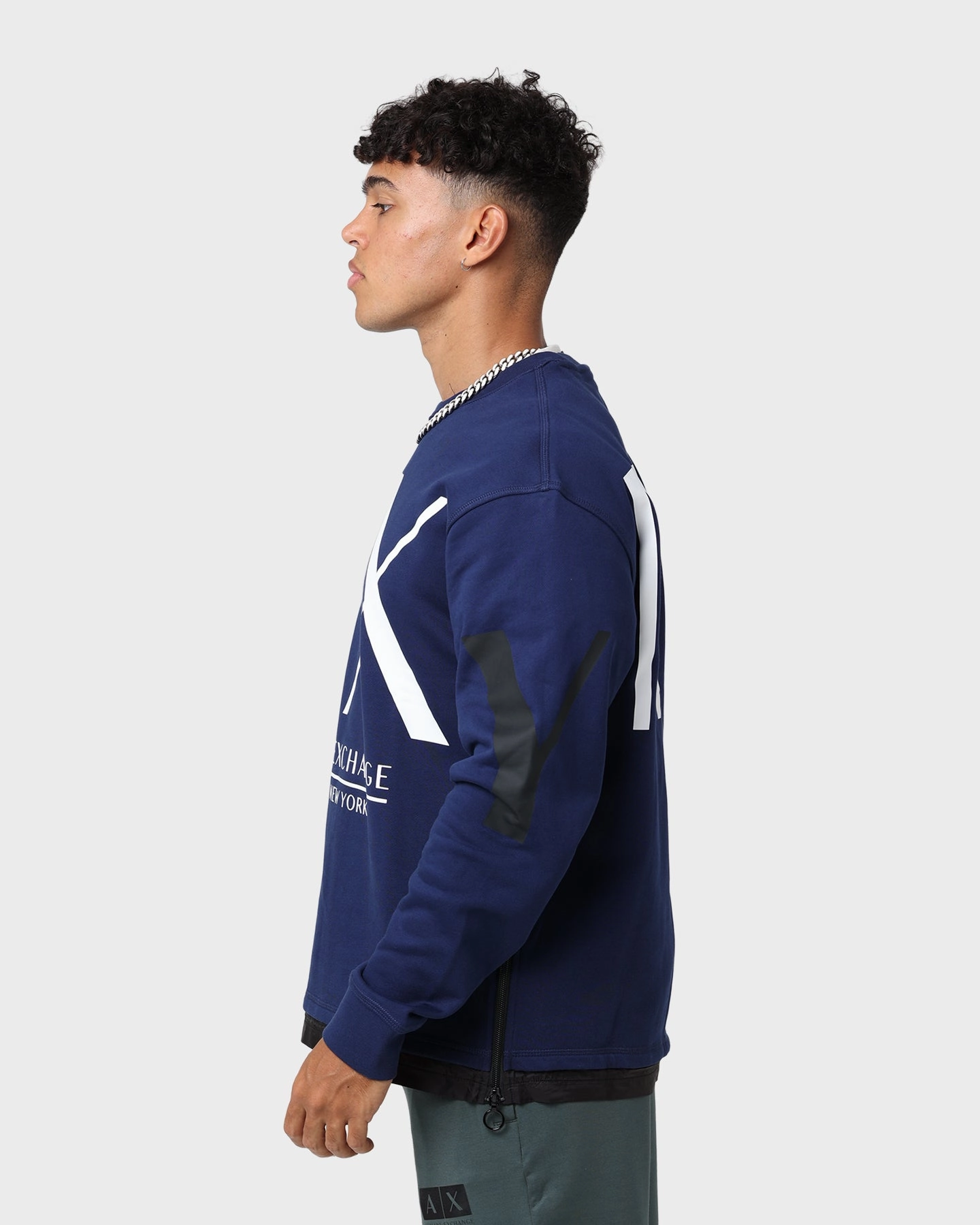 Armani Exchange Felpa Crewneck Medieval Blue