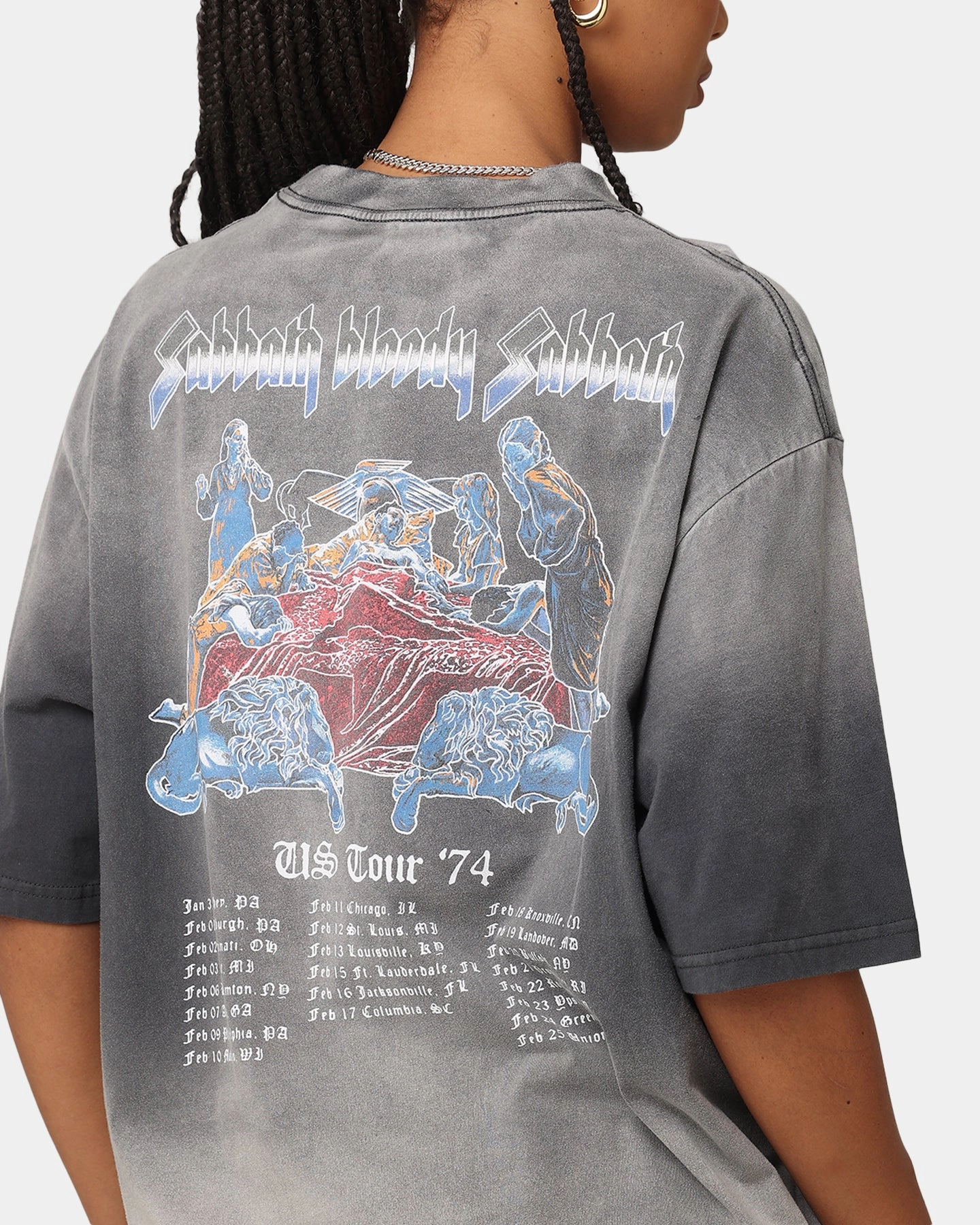 Black Sabbath Tour '74 Sunfade T-Shirt Black Wash