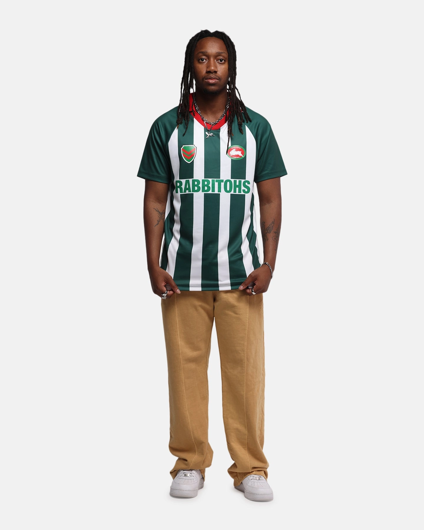 Bleacher Athletic South Sydney Rabbitohs NRL 1908 Collared T-Shirt Official Team Colour