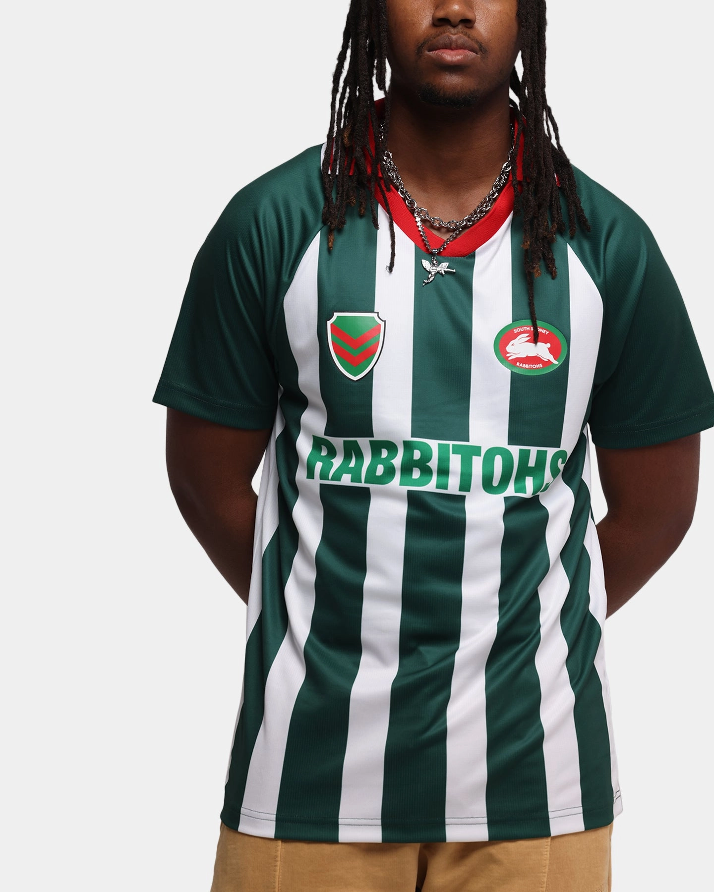 Bleacher Athletic South Sydney Rabbitohs NRL 1908 Collared T-Shirt Official Team Colour