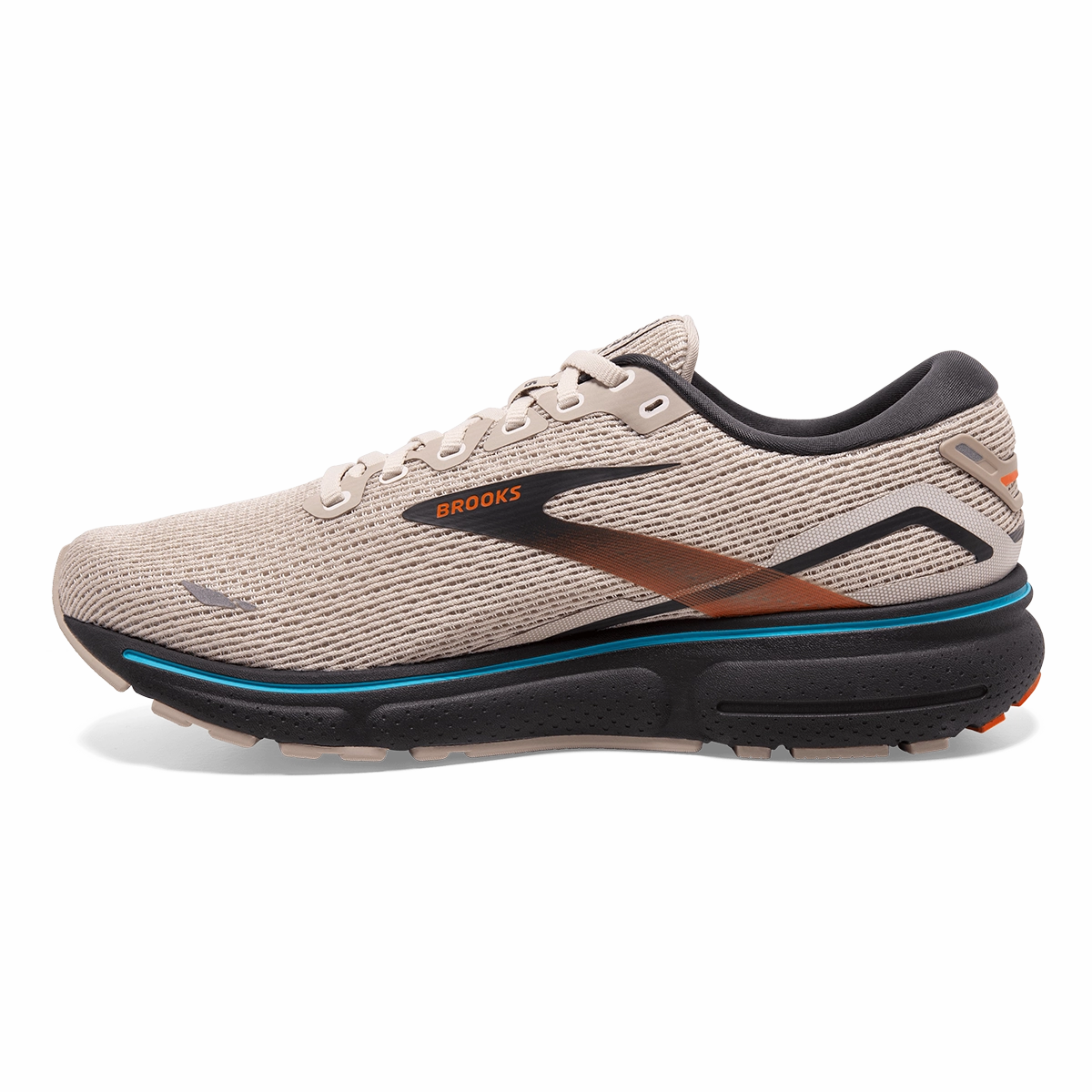 Brooks Ghost 15 - White Sand - Red Orange - Blue