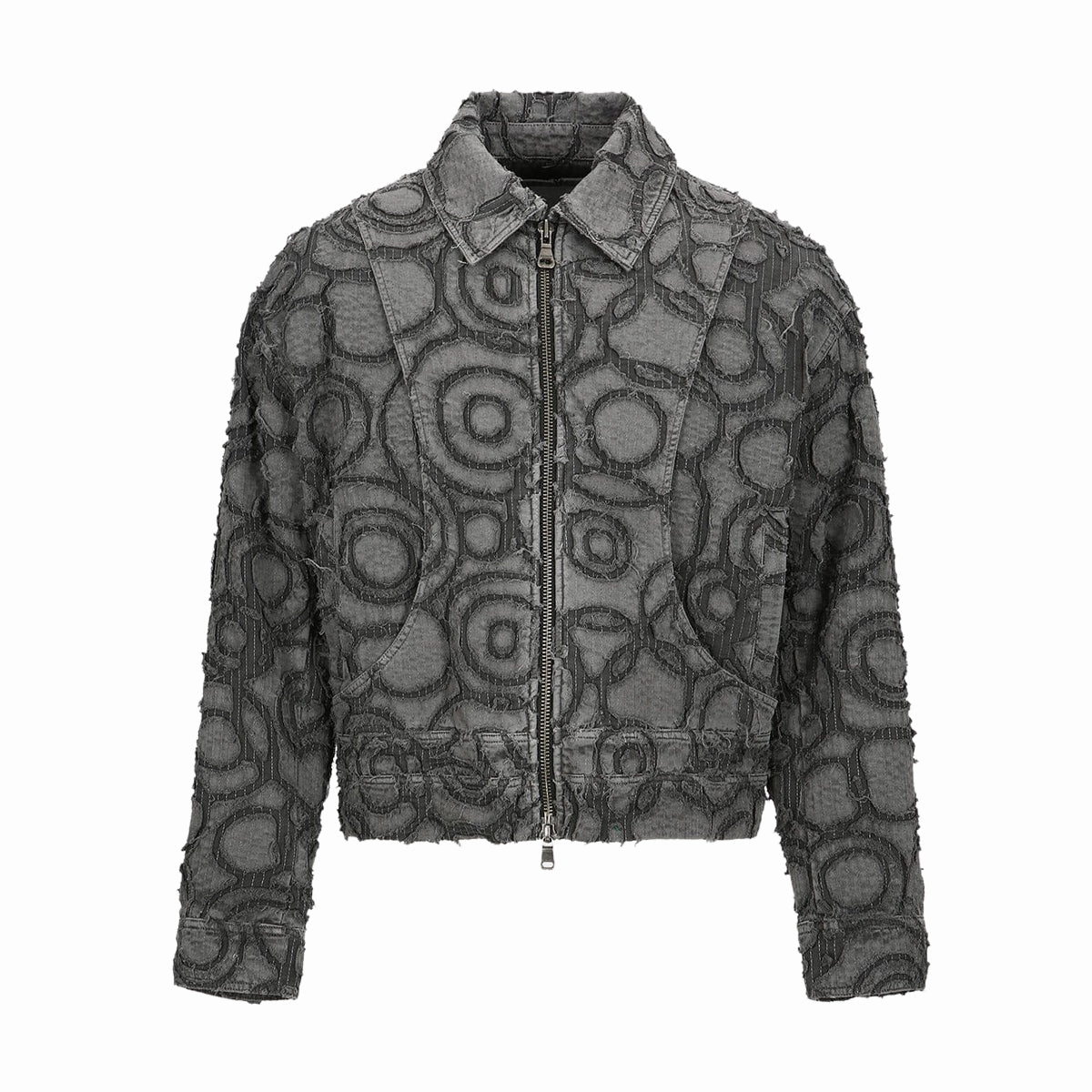 Burn-Out Dyed Zip-Up Jacket 'Charcoal'