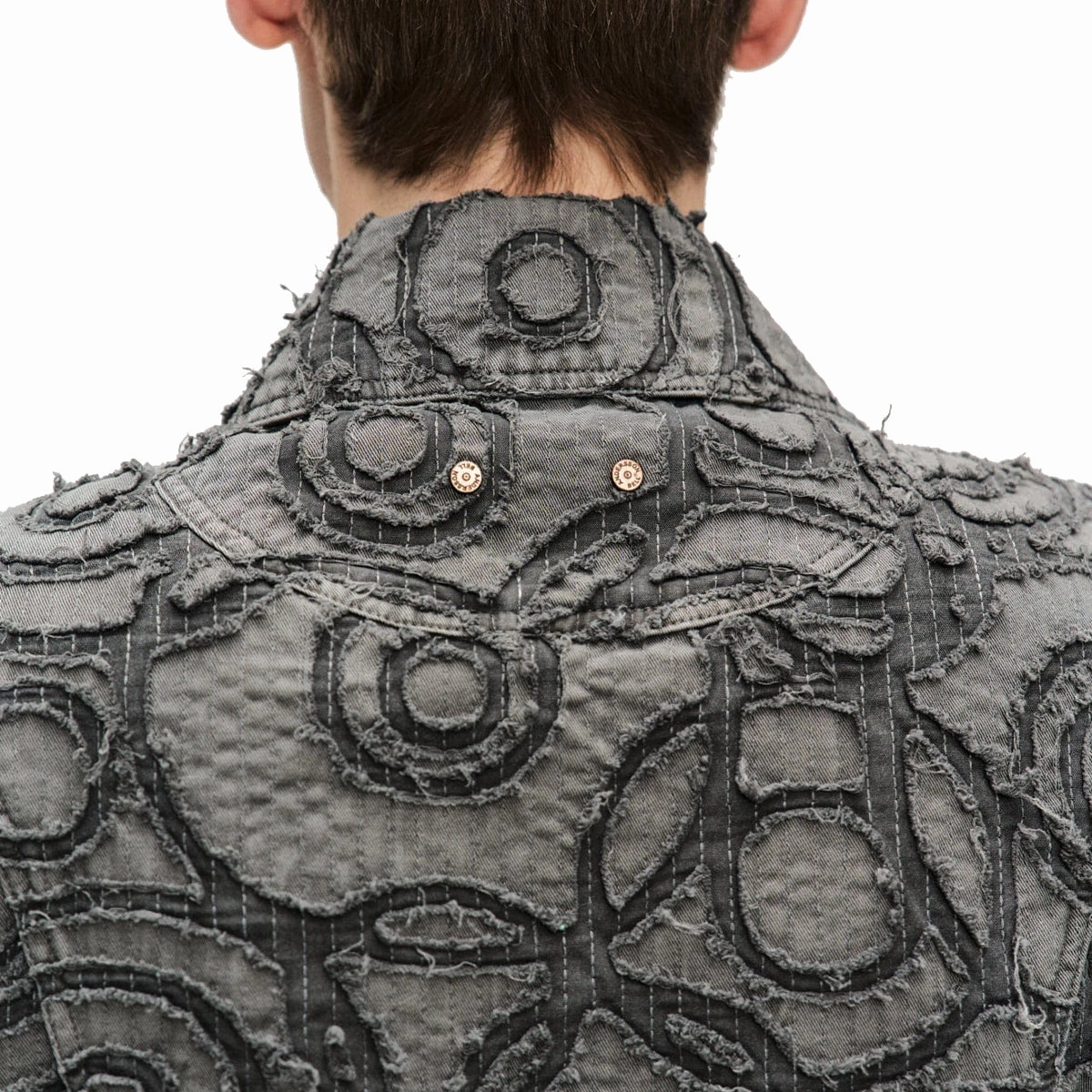 Burn-Out Dyed Zip-Up Jacket 'Charcoal'