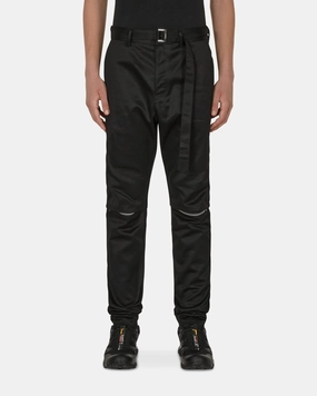 Cotton Chino Knee Zip Pants Black