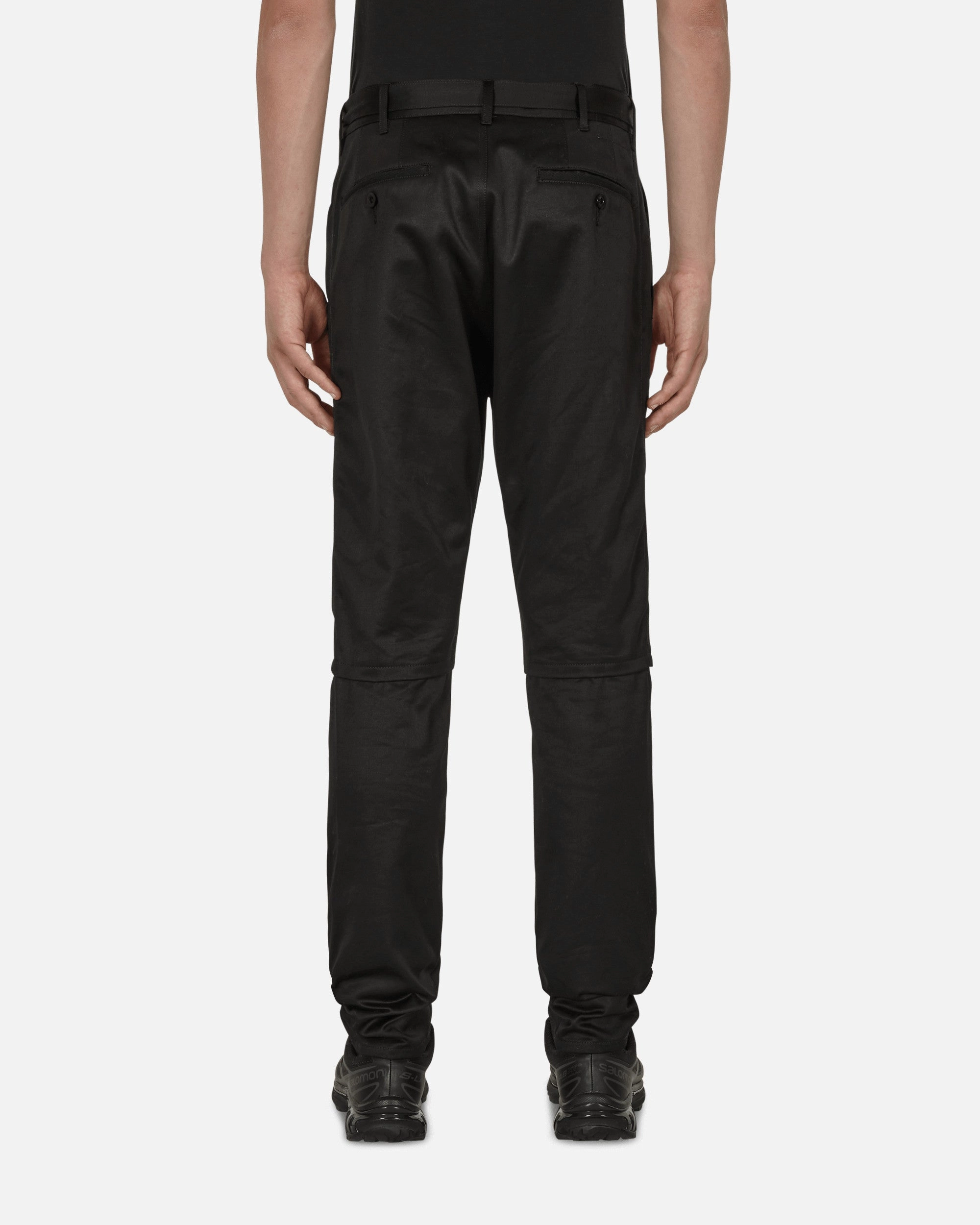 Cotton Chino Knee Zip Pants Black