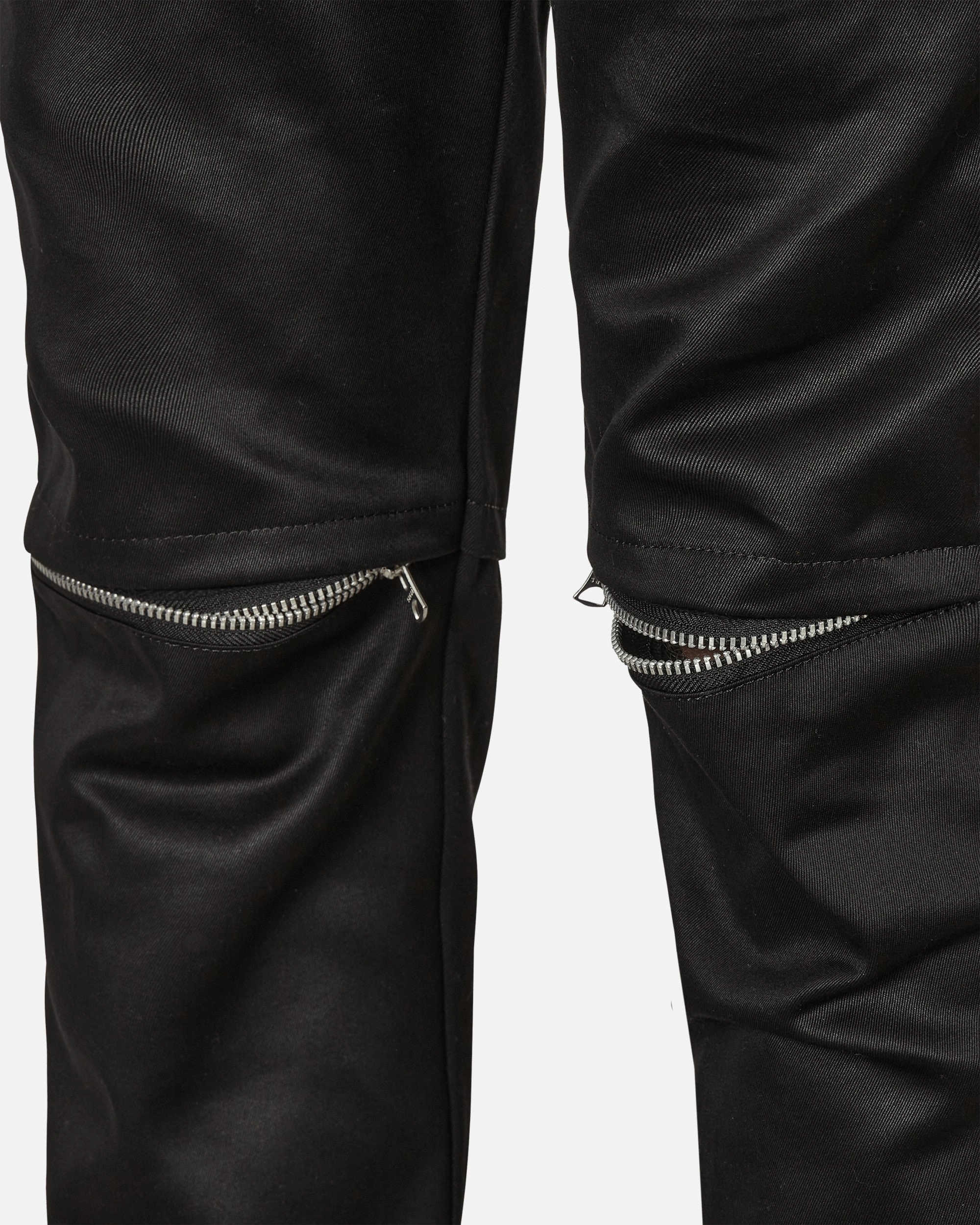 Cotton Chino Knee Zip Pants Black