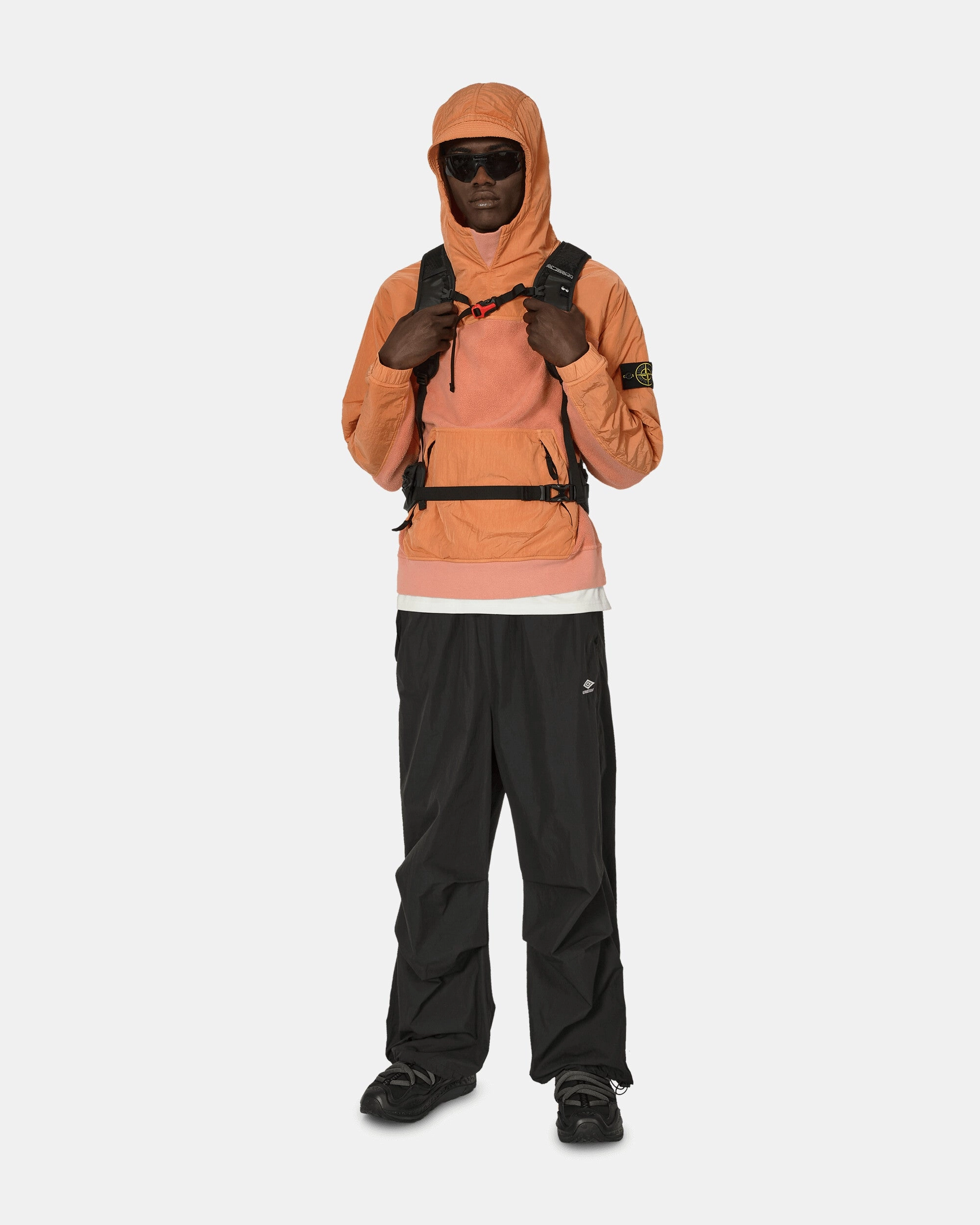 Cotton Pile Nylon-TC Hooded Sweatshirt Orange
