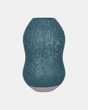 Crackle Vase By Seth Light Blue