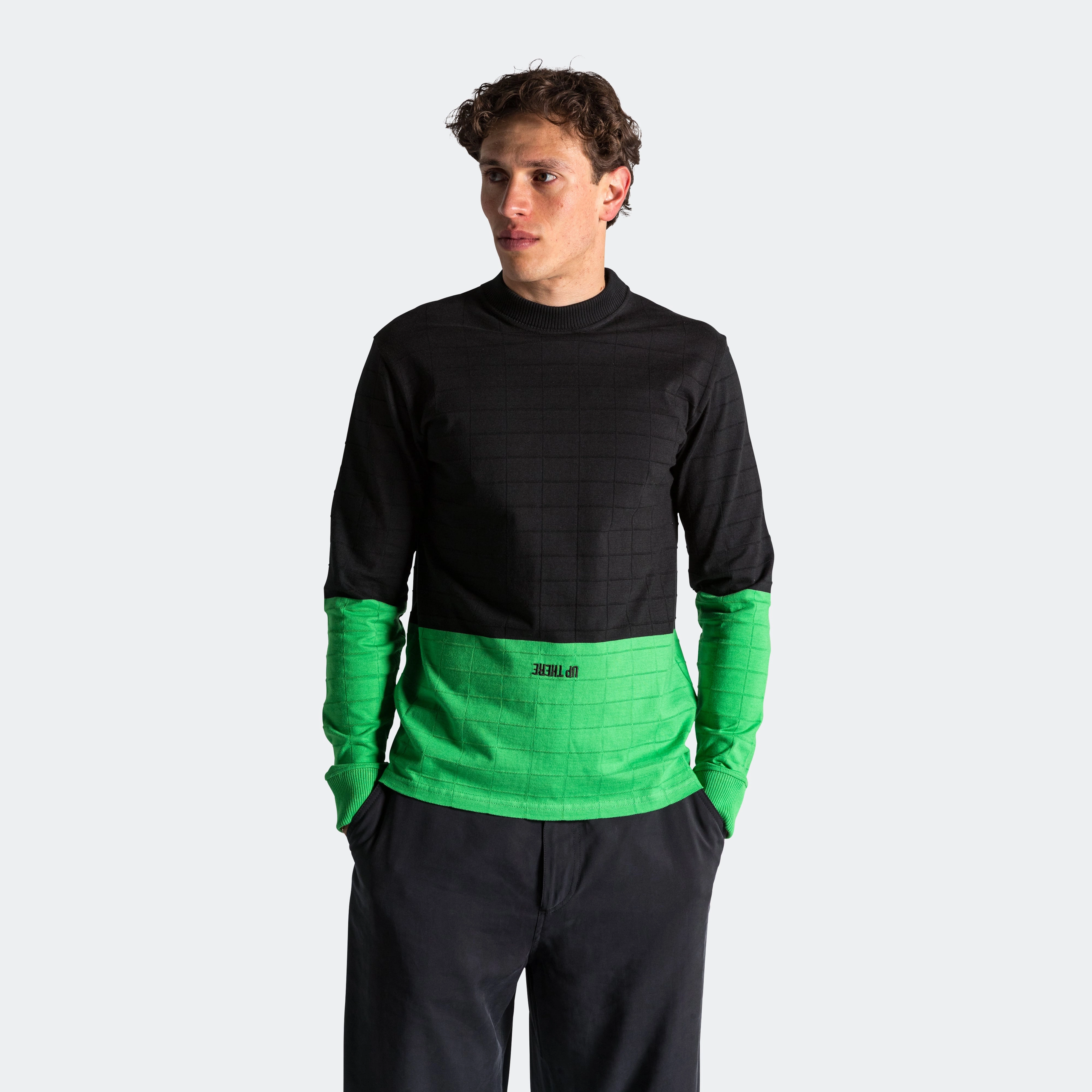 Crewneck x UP THERE - Black/Fern Green