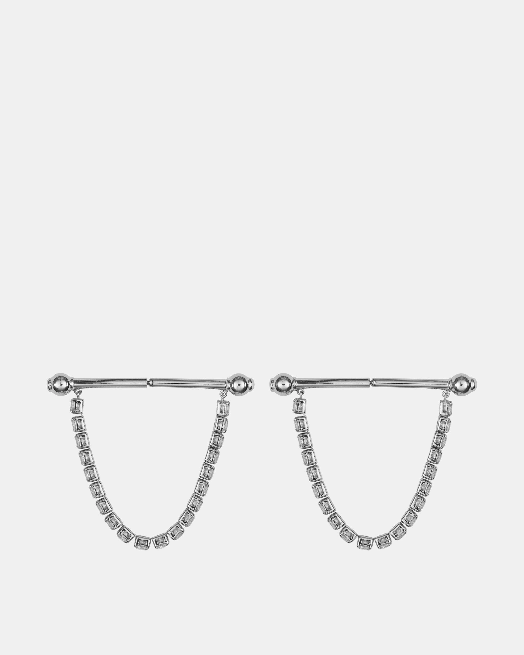 Crystal Barbells Large Silver
