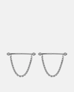 Crystal Barbells Large Silver