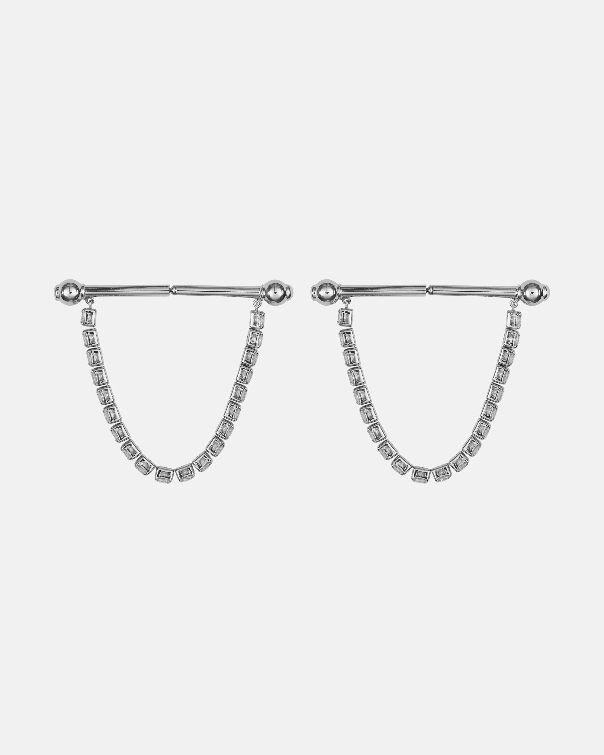 Crystal Barbells Large Silver
