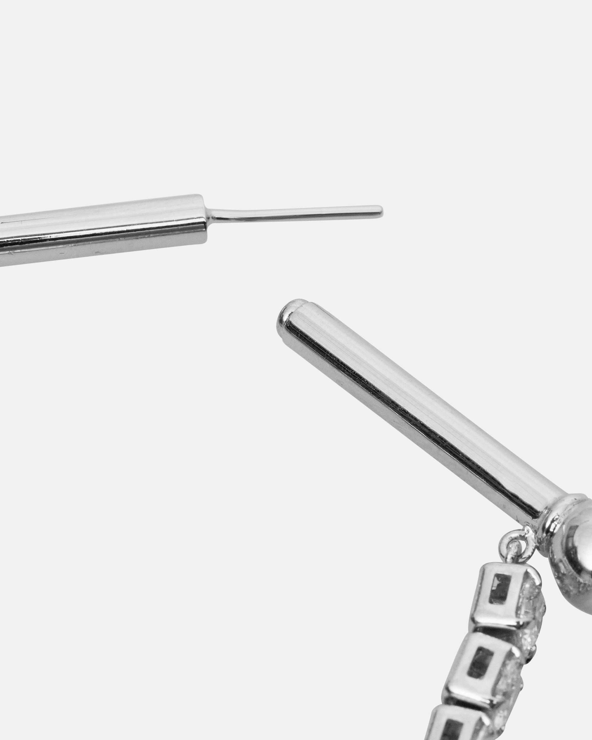 Crystal Barbells Large Silver