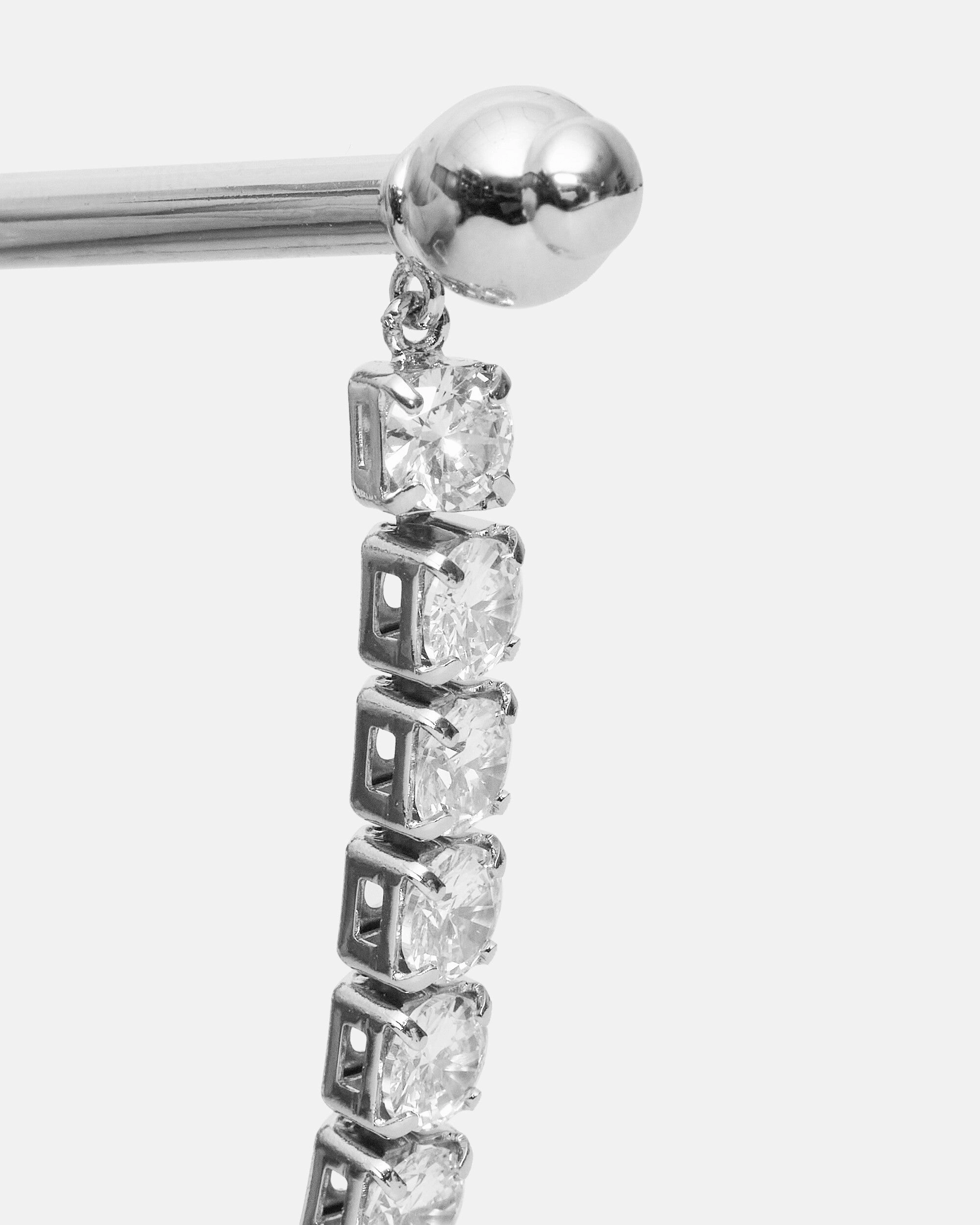 Crystal Barbells Large Silver