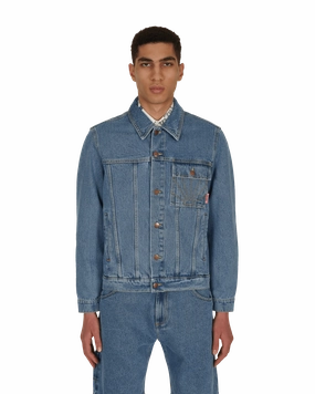 Denim Long Jacket Blue
