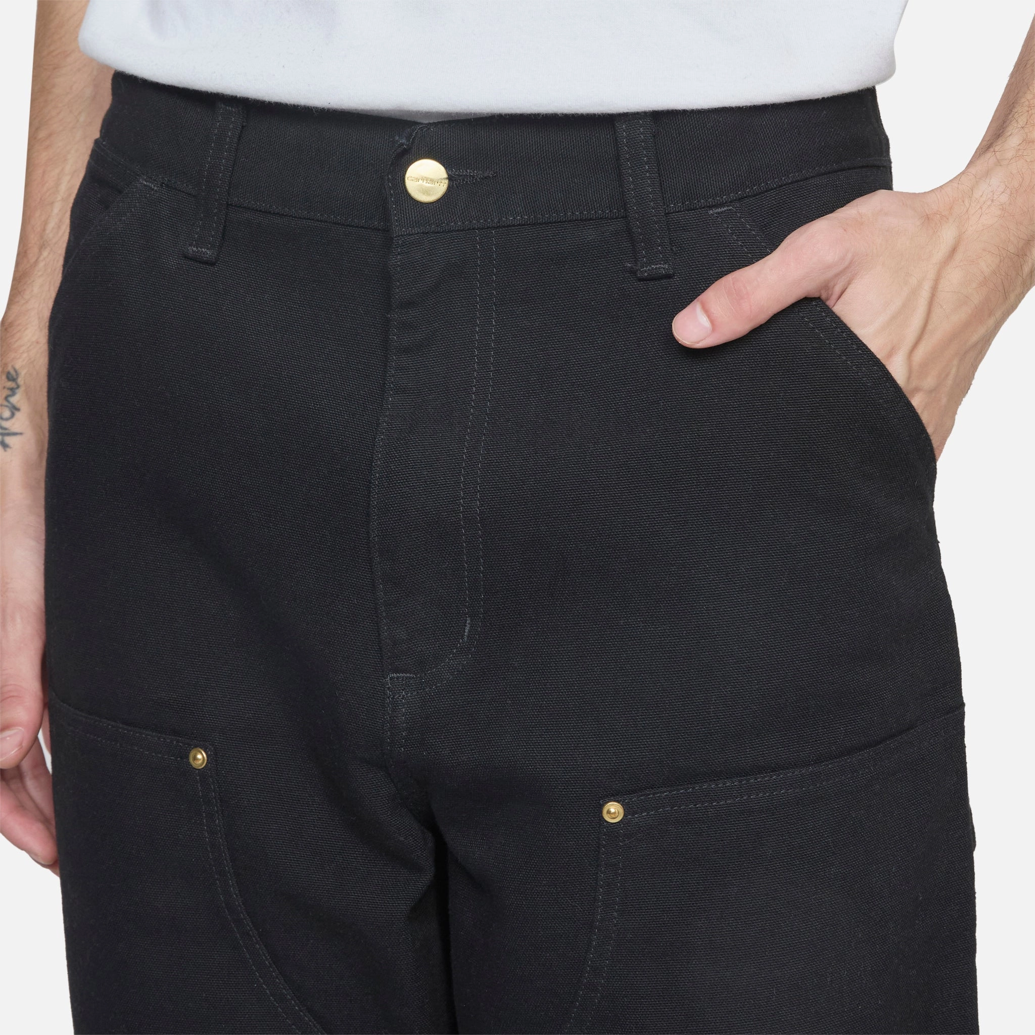 Double Knee Pant Black Stone Canvas
