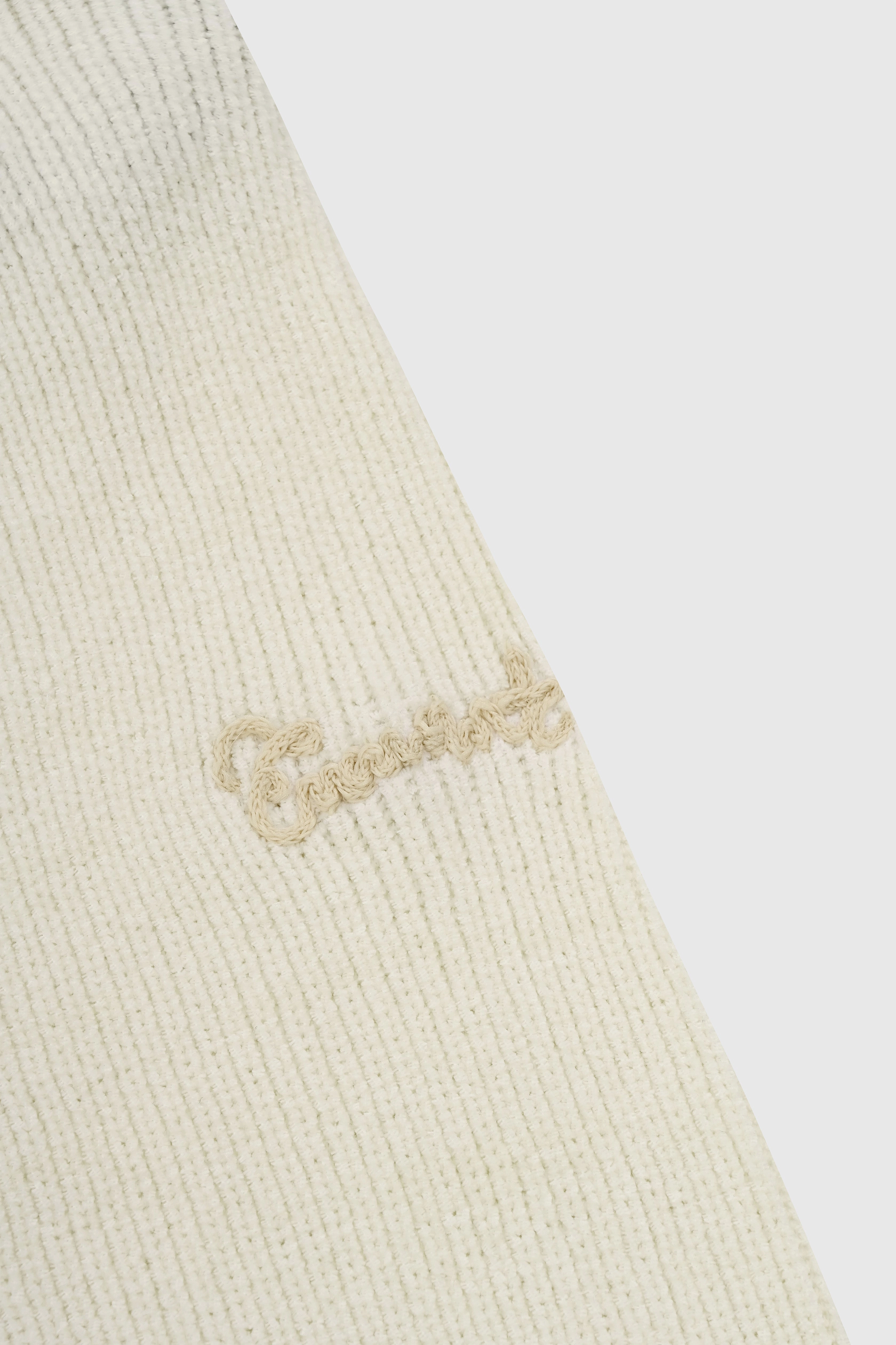 ENVT Cropped Half Zip-Up Knit Top
