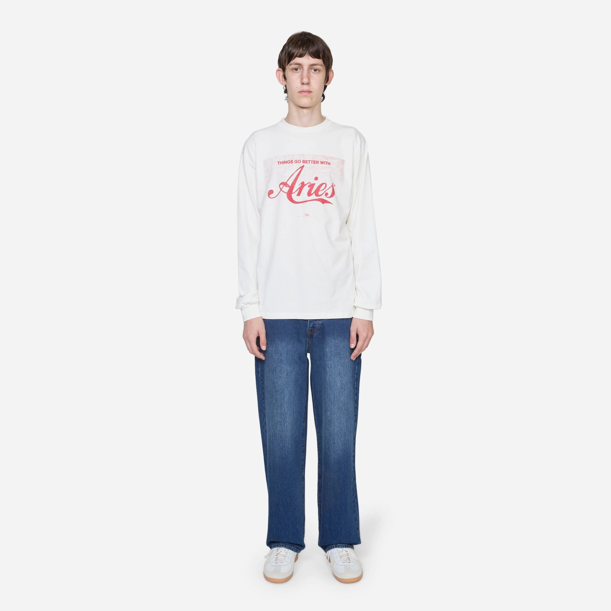 Faded Cola Longsleeve T-Shirt Off White