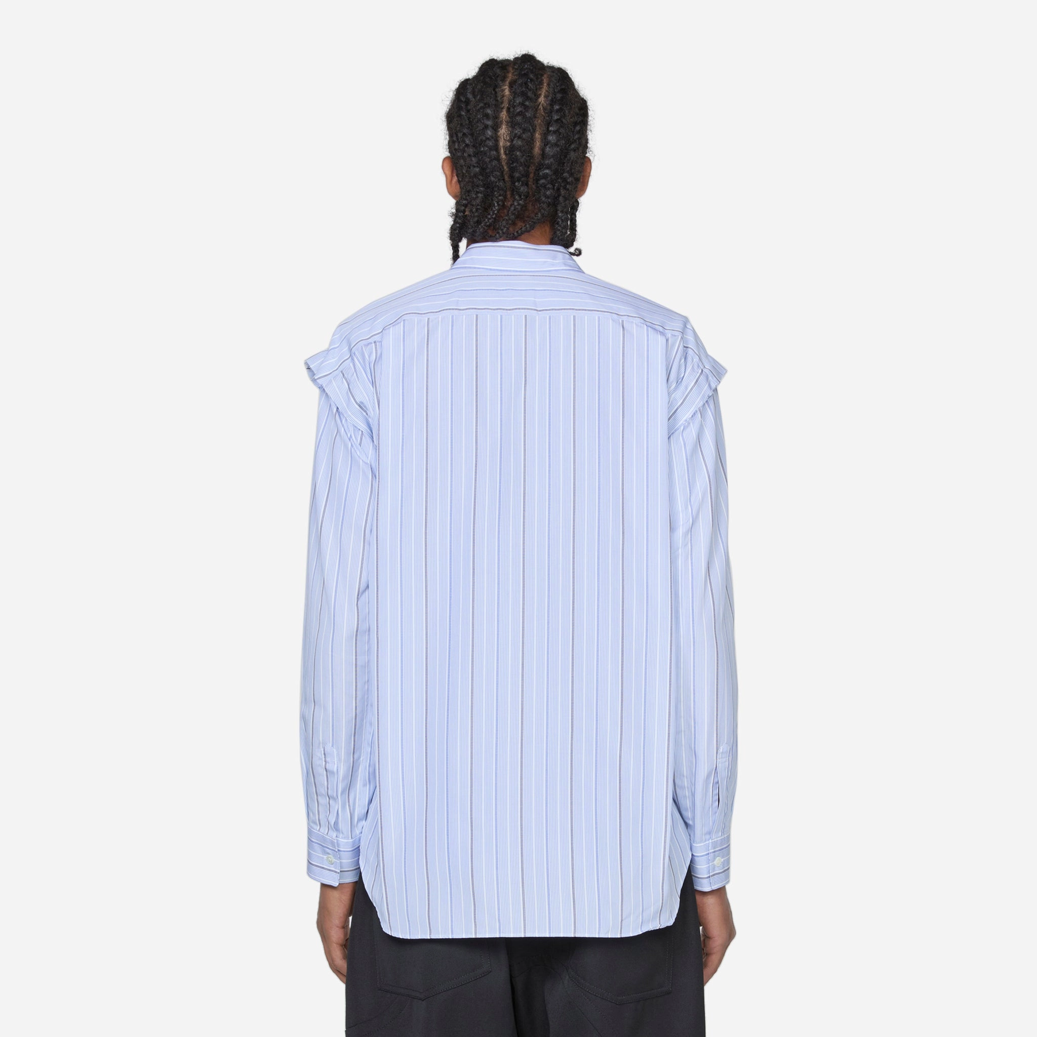 Frayed Shoulder Shirt Stripe