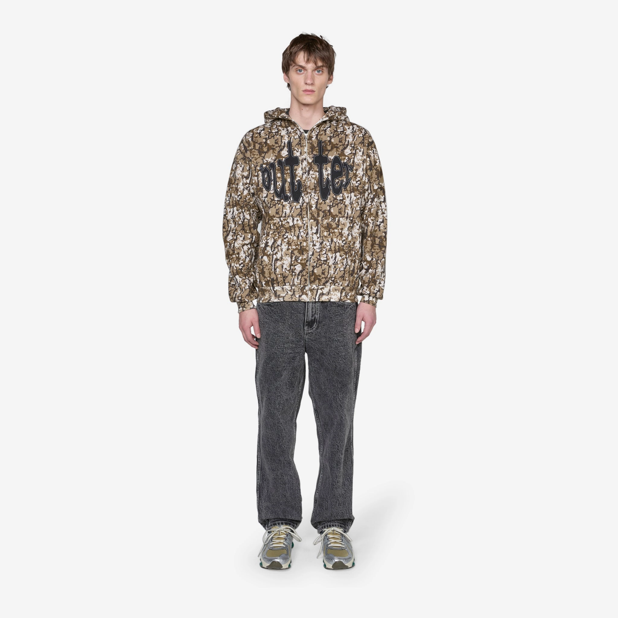 Frenzy Zip-Thru Hood Tan Camo