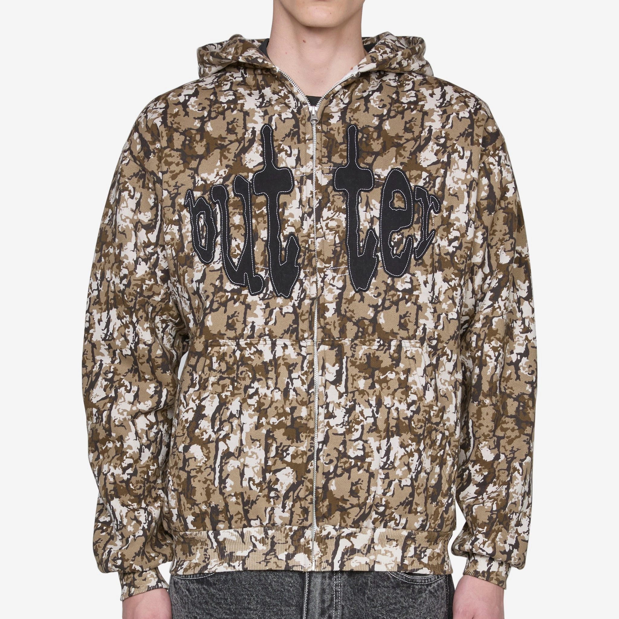 Frenzy Zip-Thru Hood Tan Camo