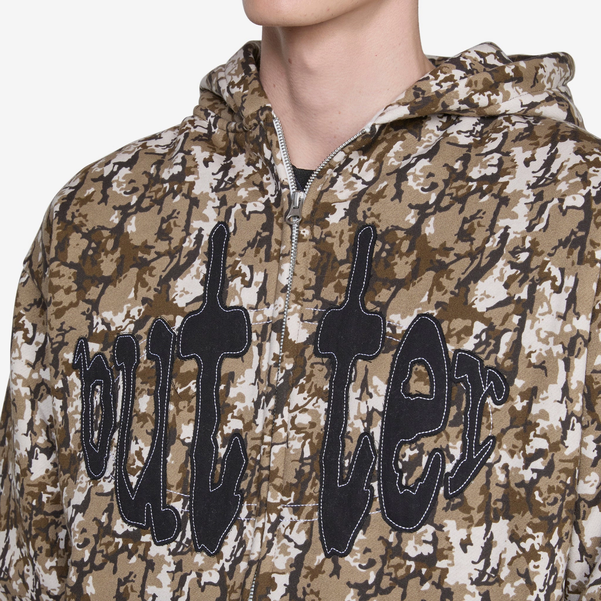 Frenzy Zip-Thru Hood Tan Camo