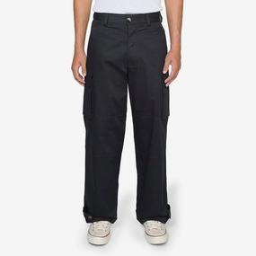 Gabardine Cargo Trousers Black