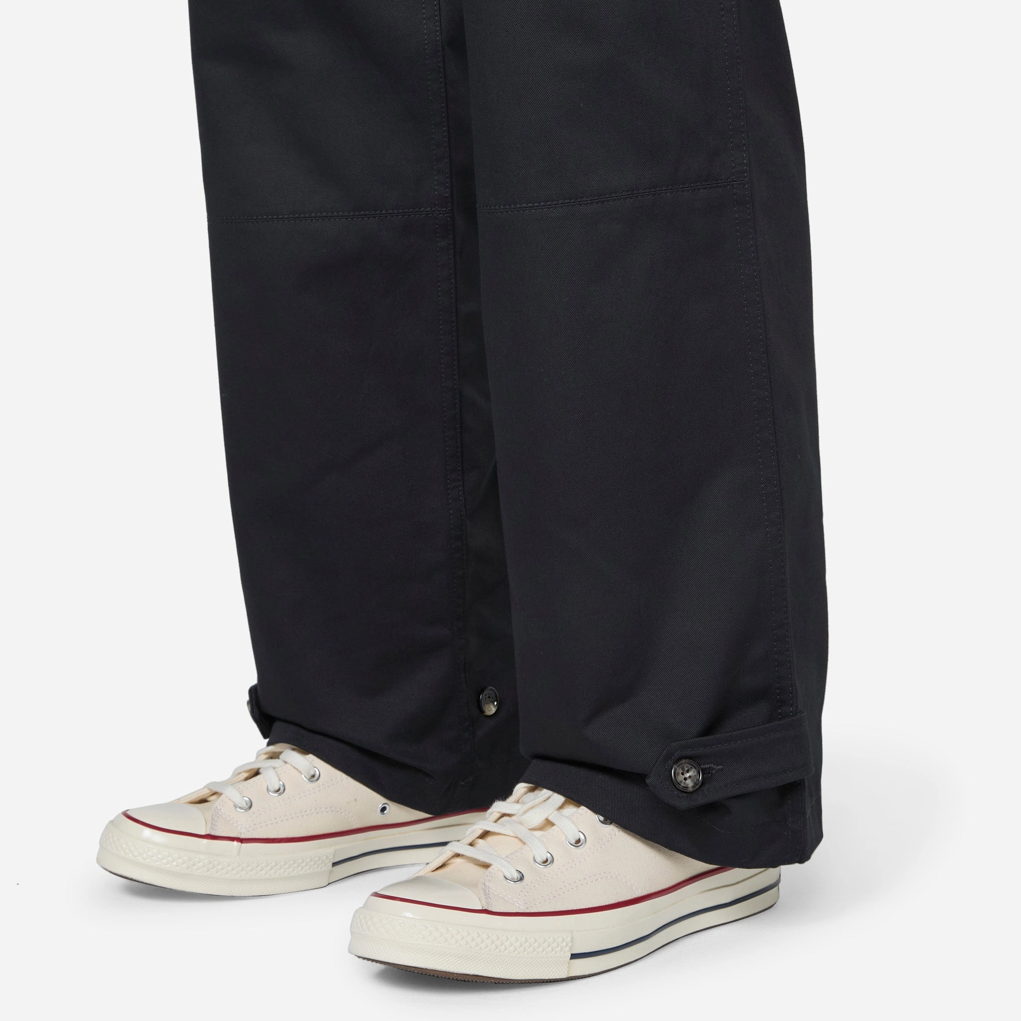 Gabardine Cargo Trousers Black