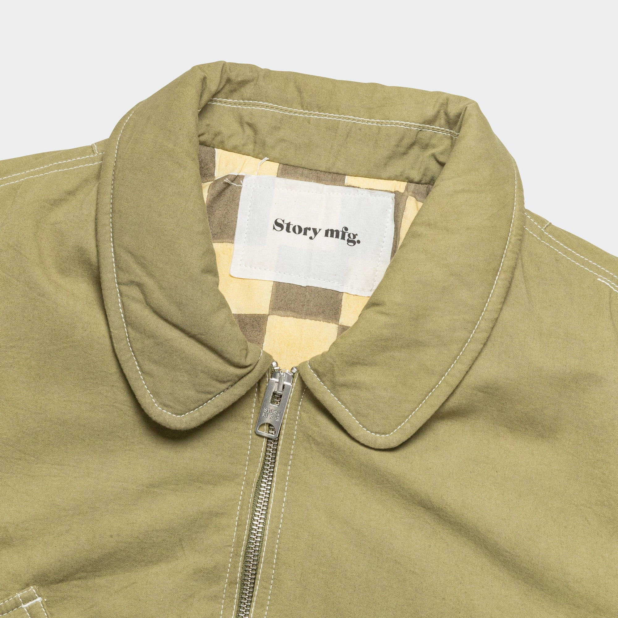Grain Jacket - Hand Block Olive Wonky-Wear