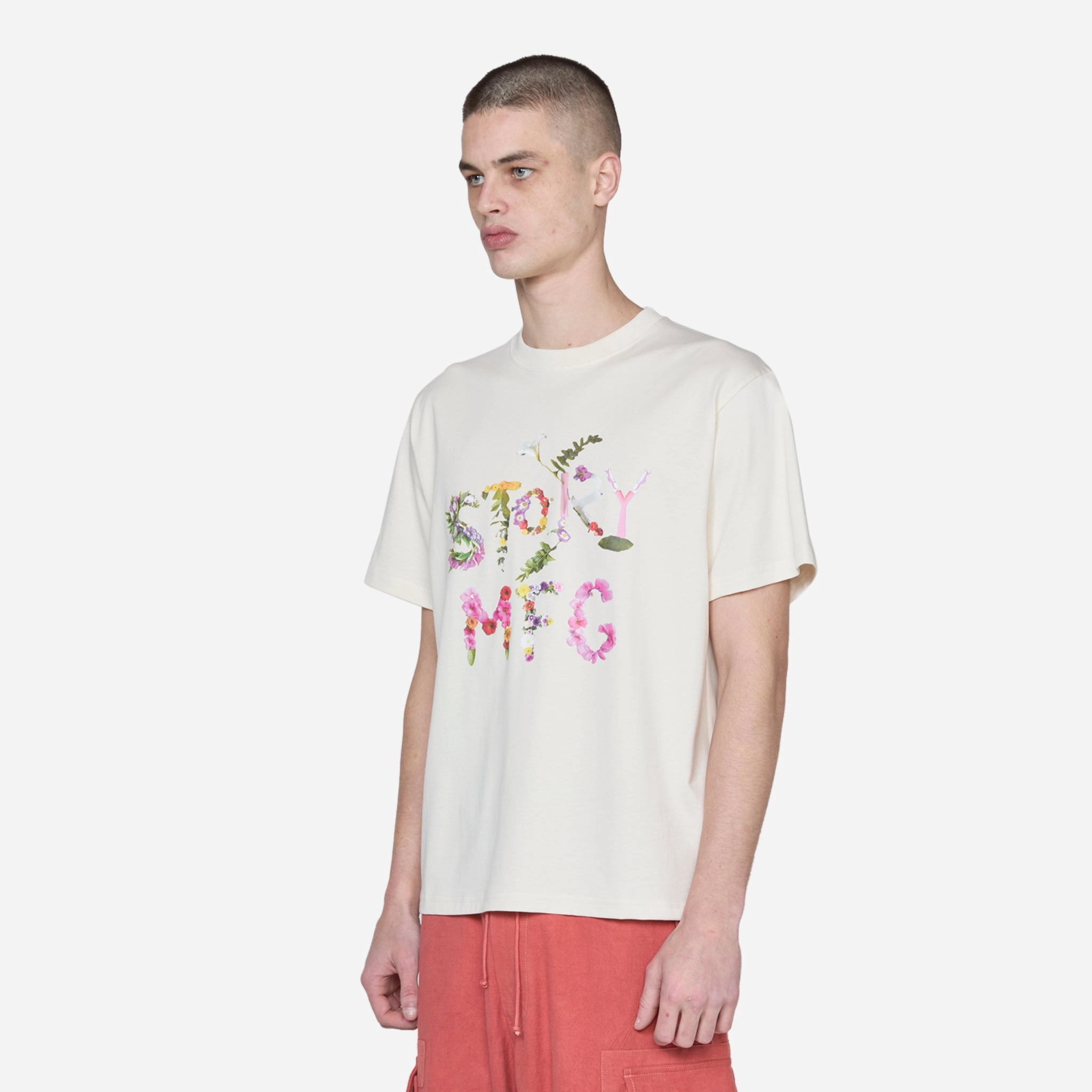 Grateful Short Sleeve T-Shirt Ecru Flora