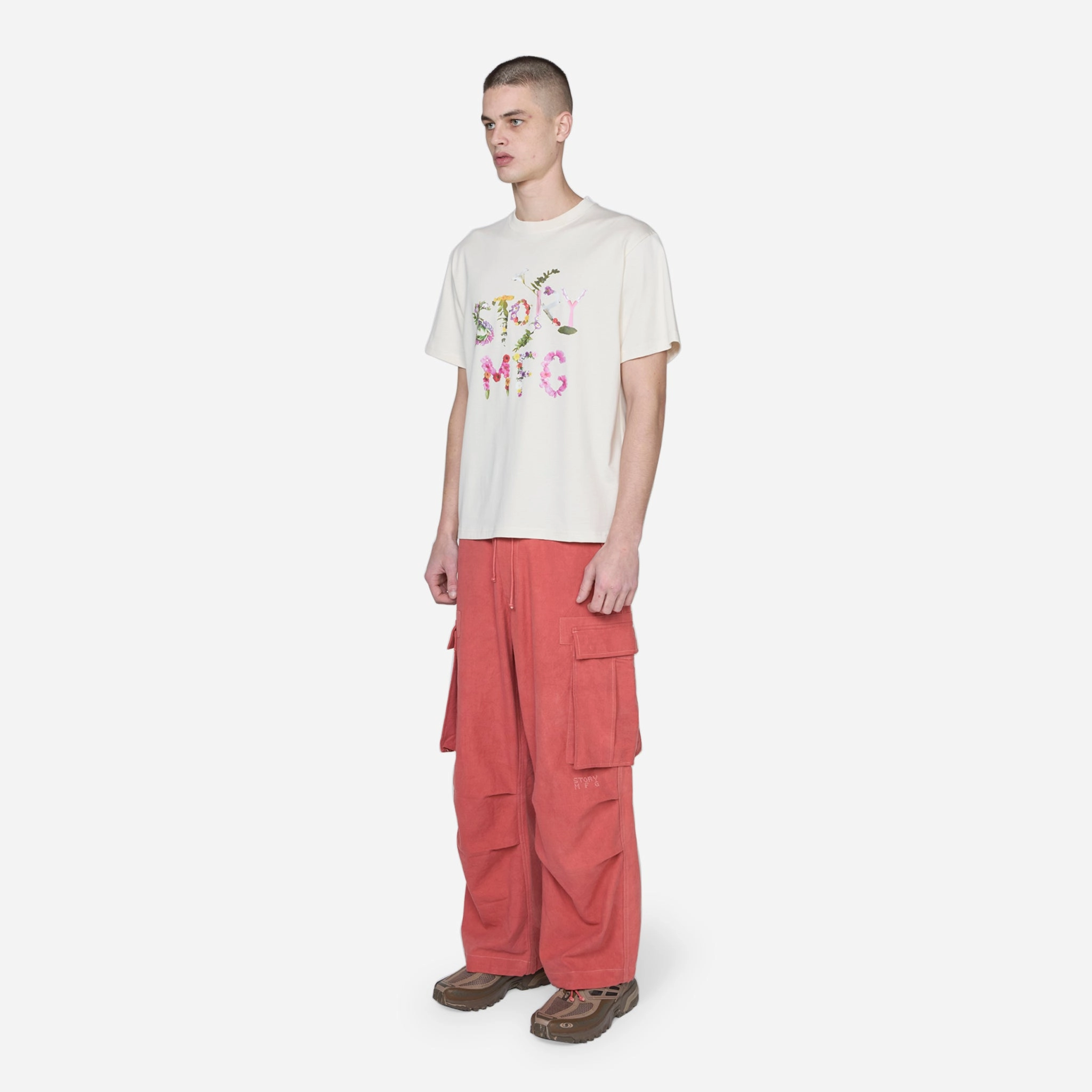 Grateful Short Sleeve T-Shirt Ecru Flora