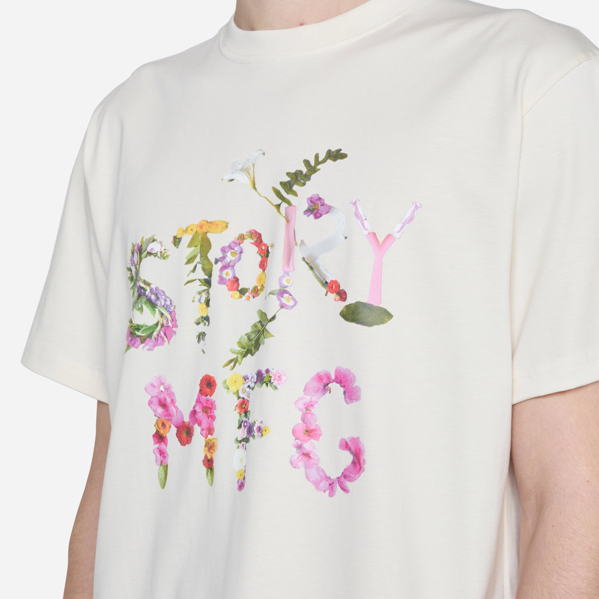 Grateful Short Sleeve T-Shirt Ecru Flora