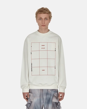 Grid Crewneck Sweatshirt White