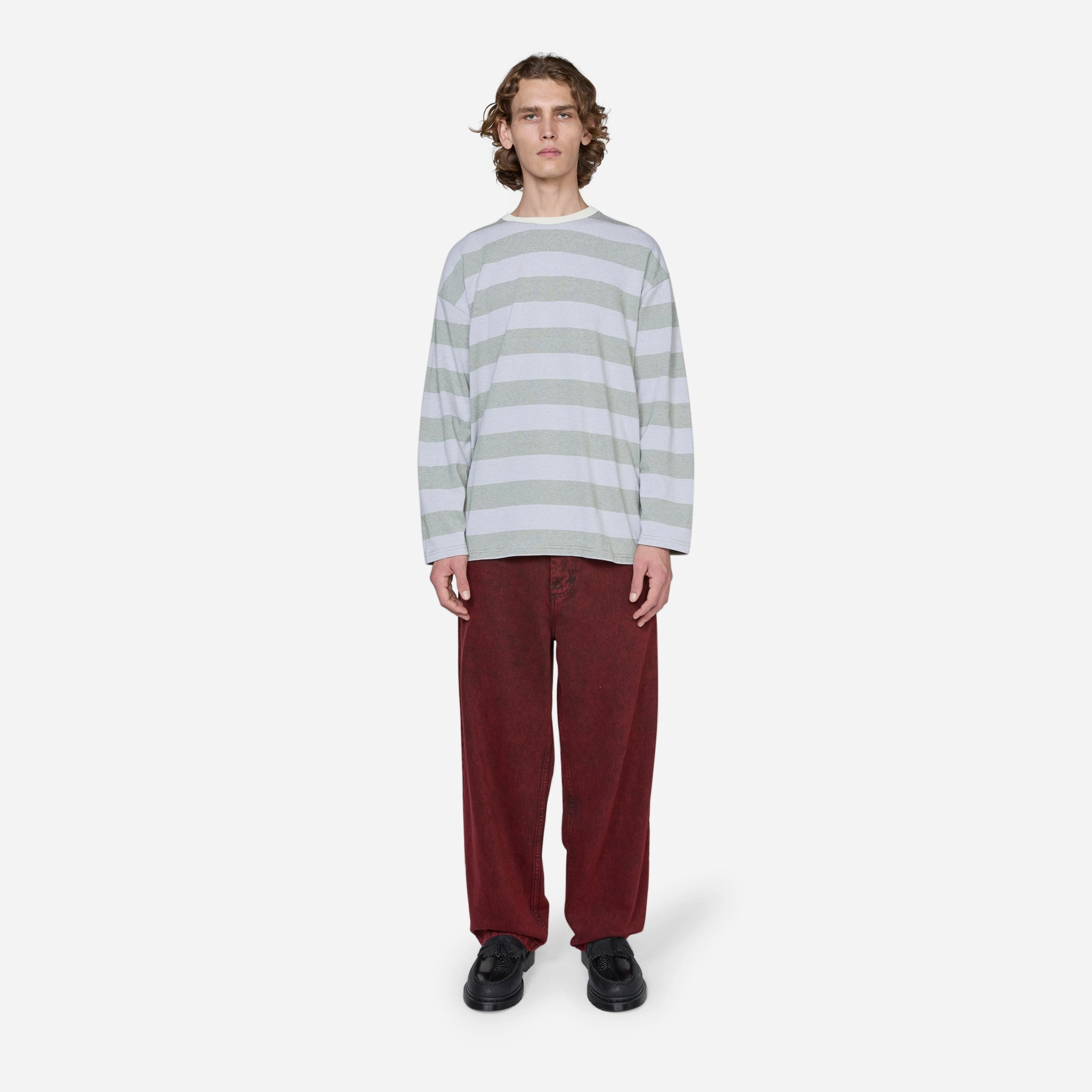 Hawkinson Striped Crew Sage Stripe