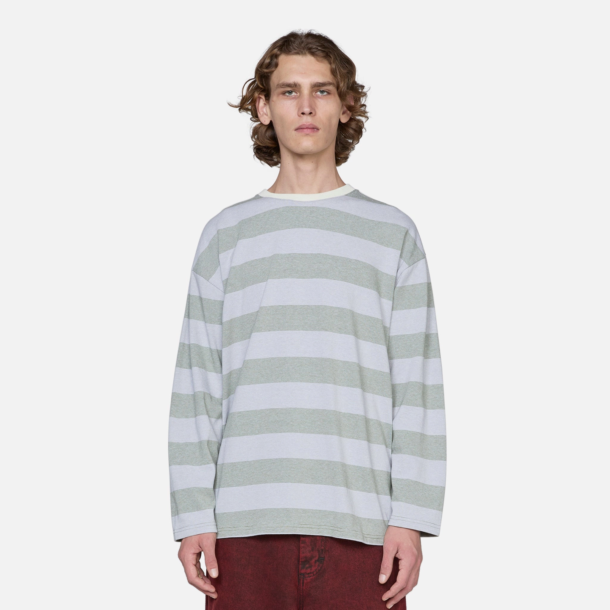 Hawkinson Striped Crew Sage Stripe