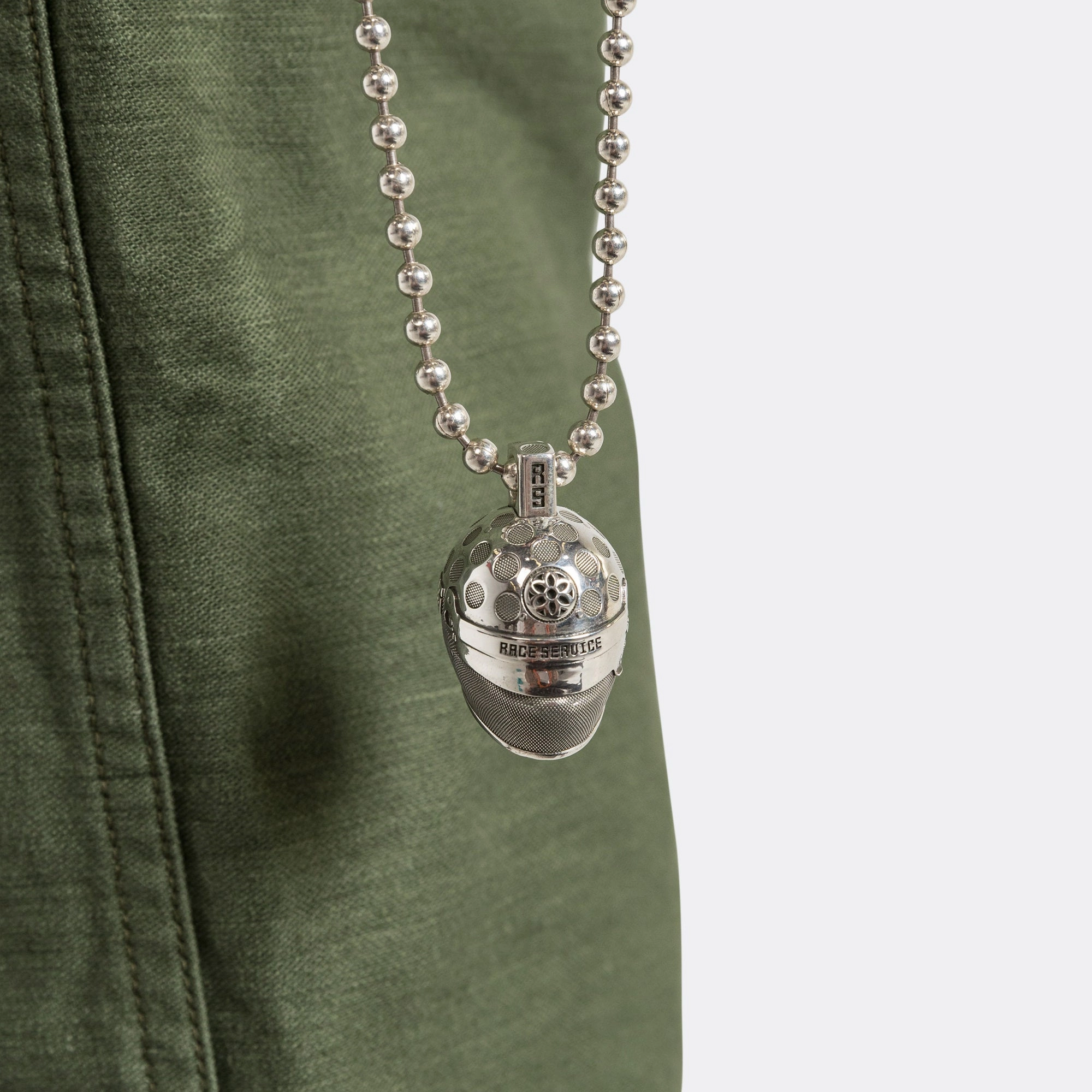 Helmet Pendant x Race Service - 925 Silver