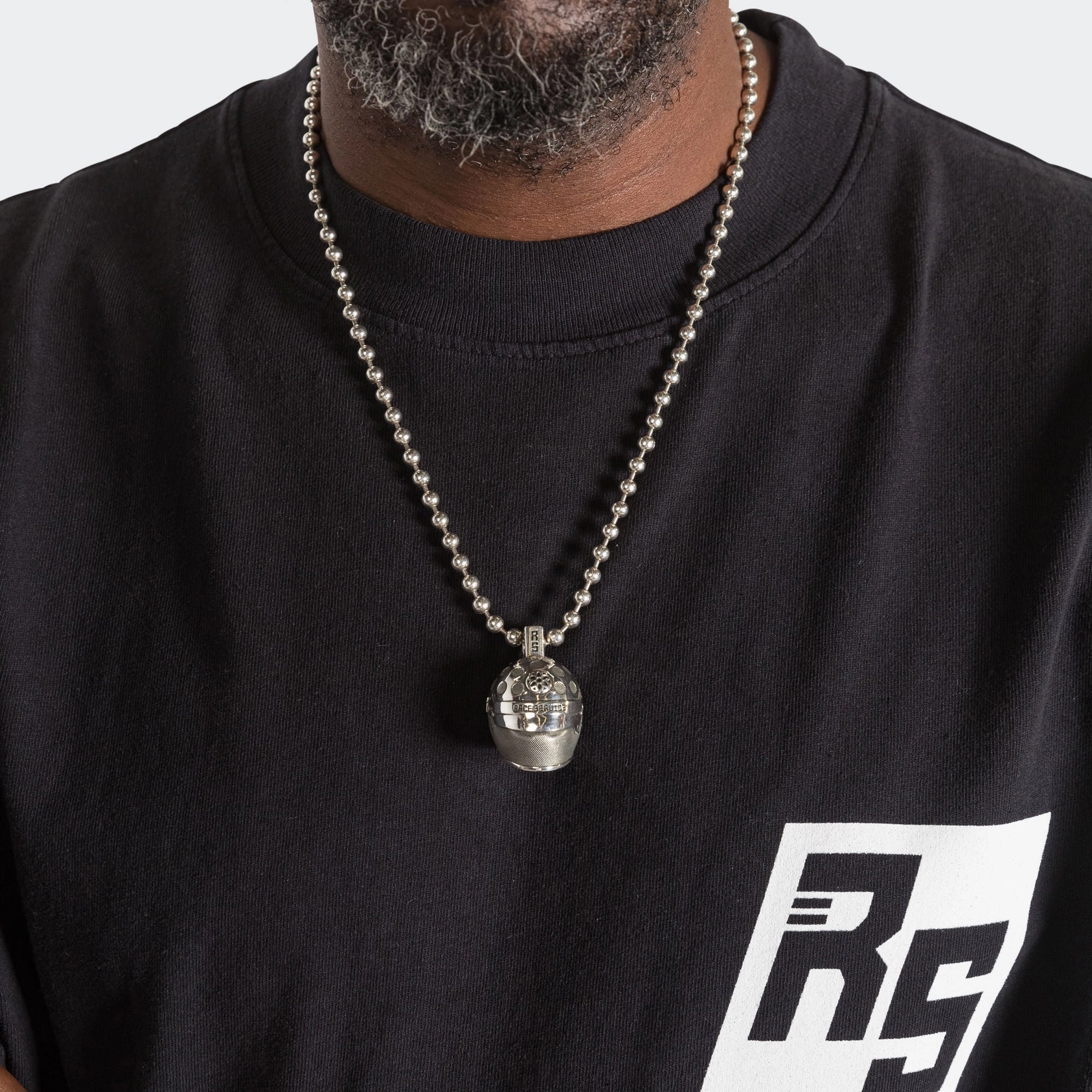 Helmet Pendant x Race Service - 925 Silver