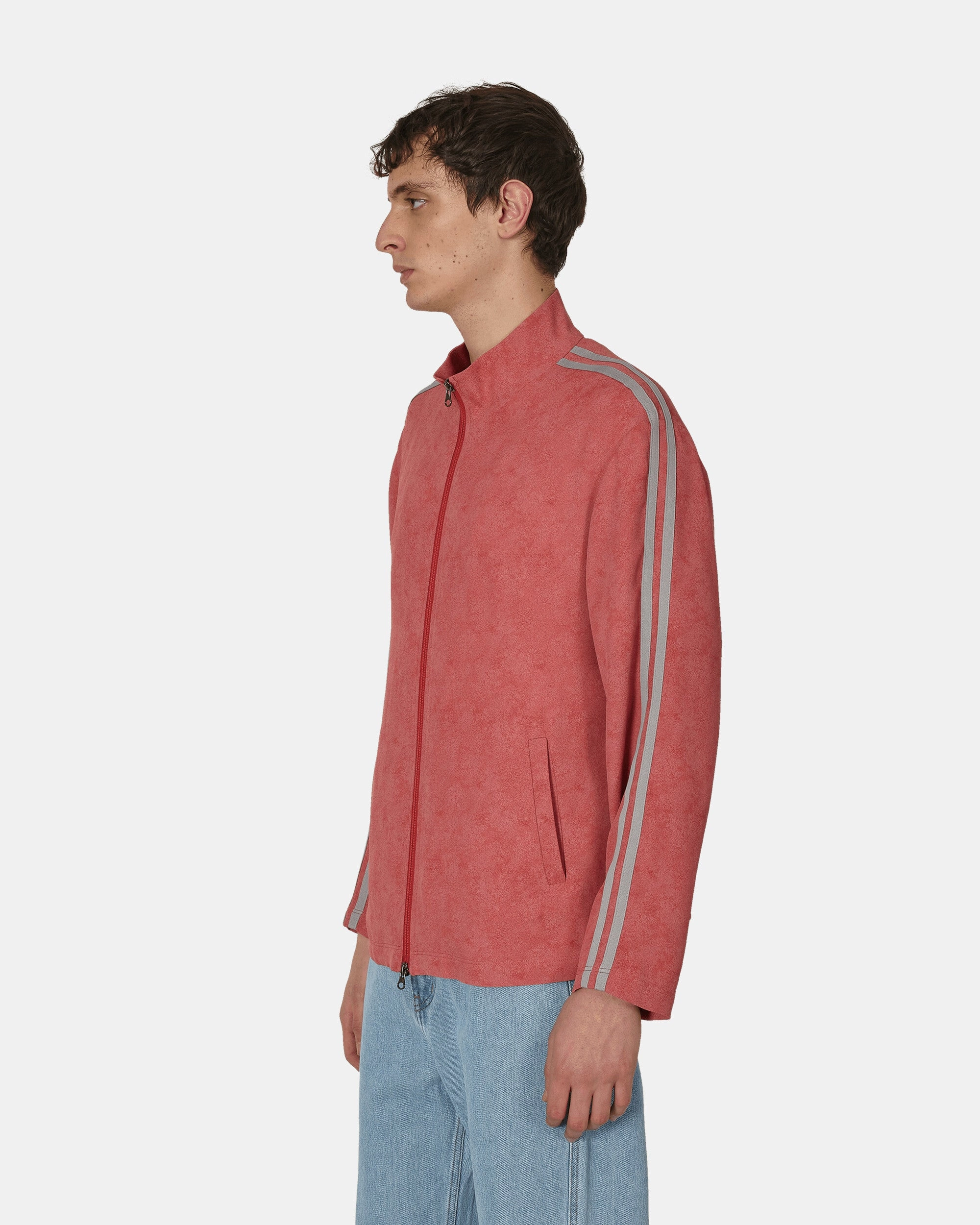High Neck Zip-Up Jacket Red