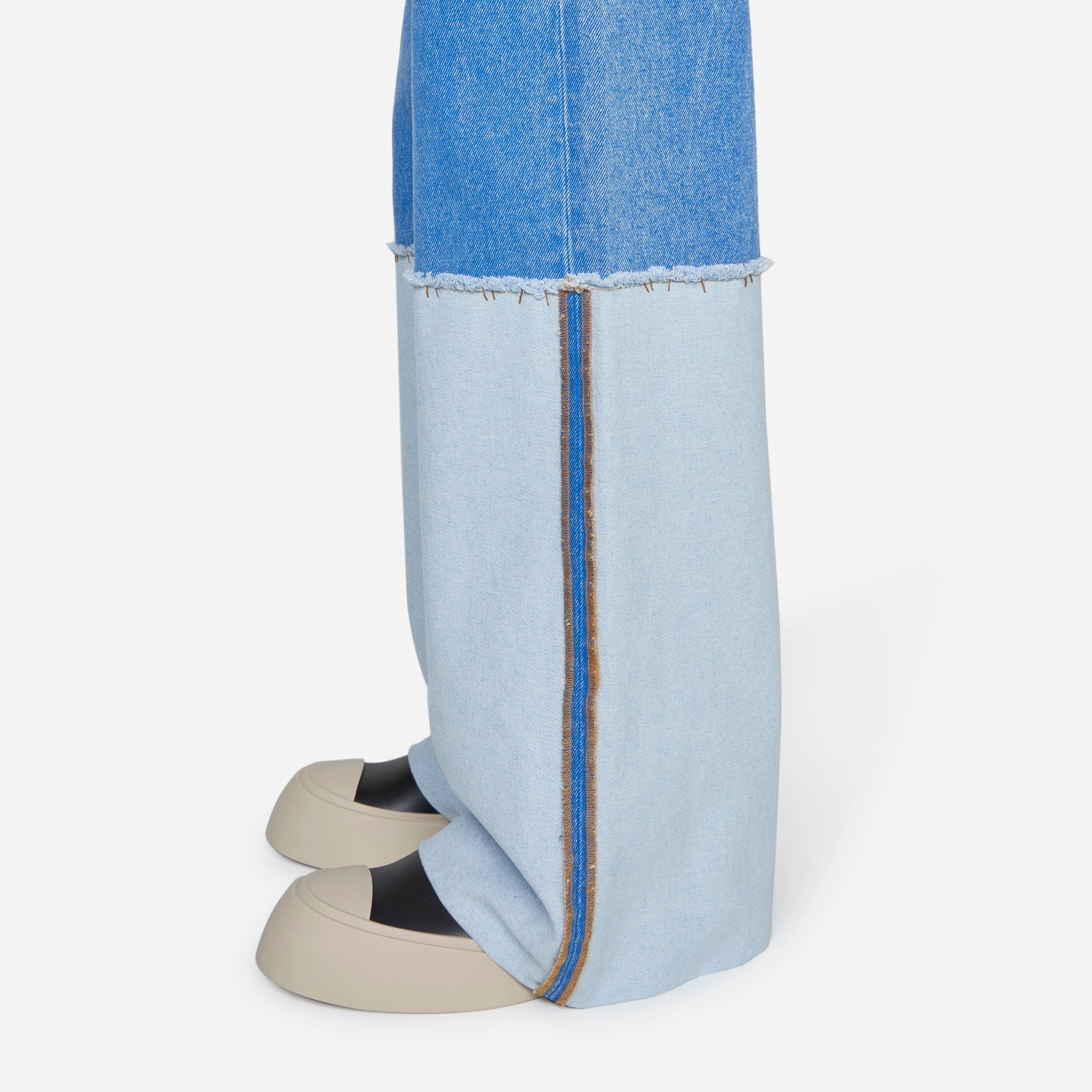 High Turn-Up Wide Leg Jeans Cobalt
